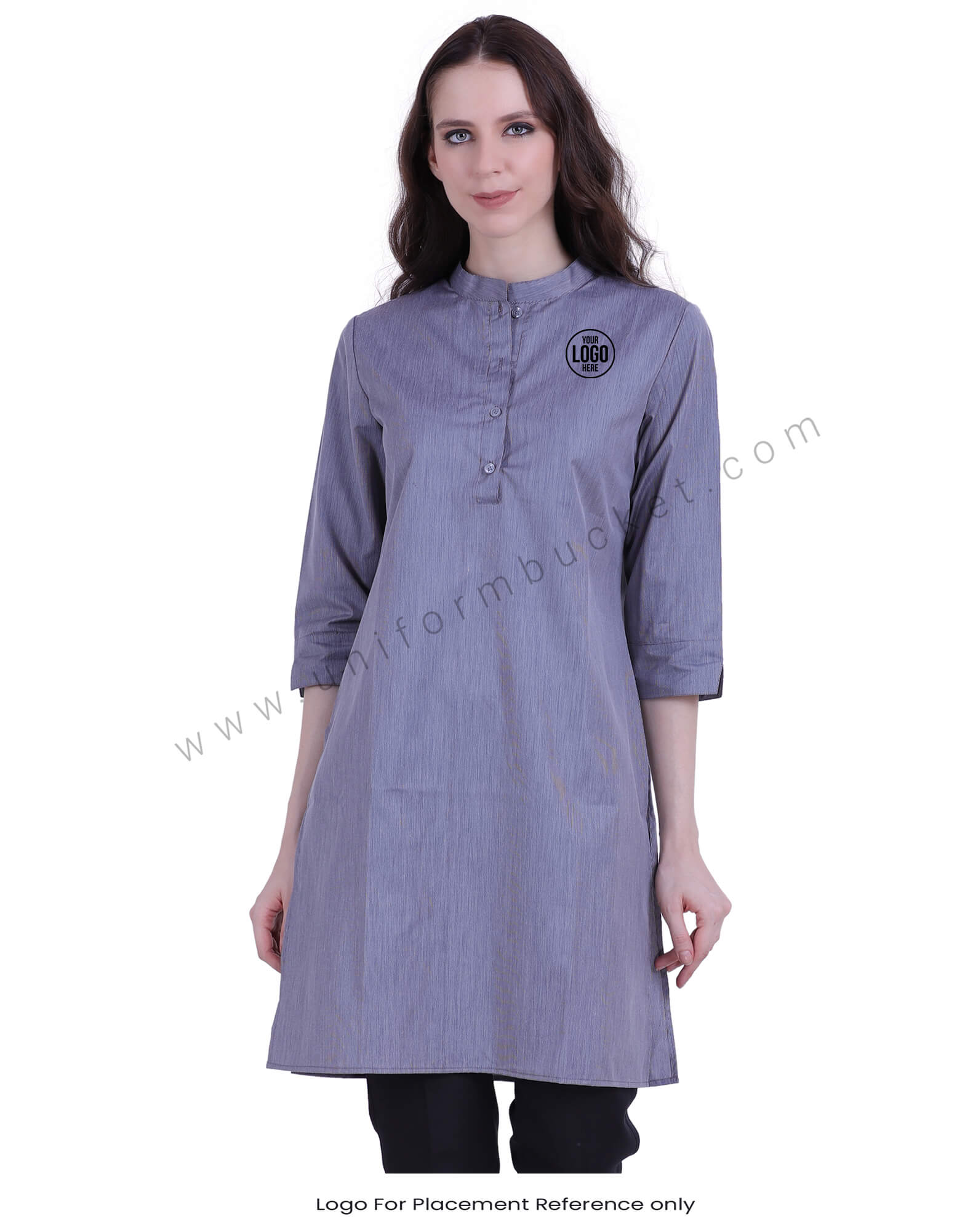 Fil A Fil Grey Fomal Kurti view 1