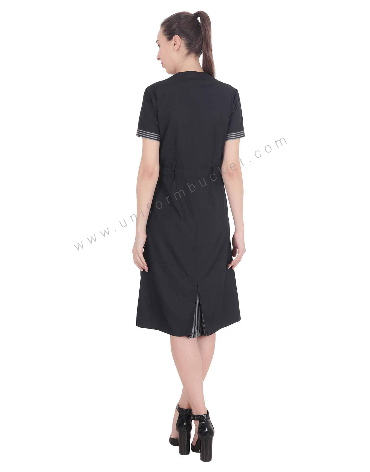 Formal Black Stylish Dress With Zebra Pattern thumbnail 3