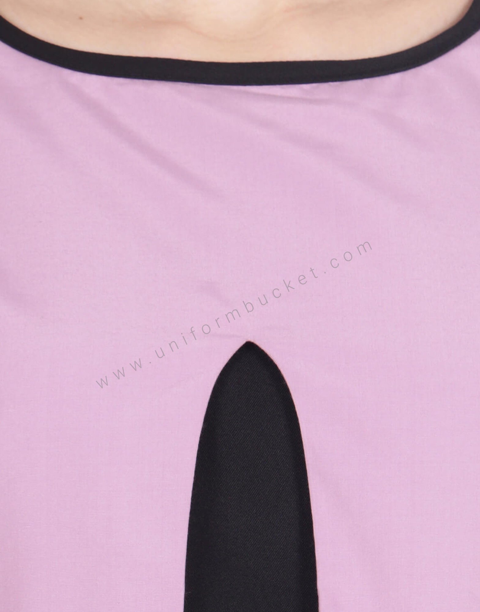 purple Yoke Straight Black Dress thumbnail 3