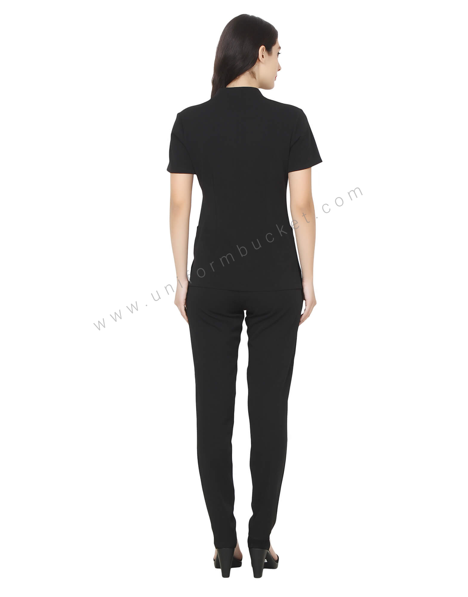 Formal Black Tunic With Front Zip thumbnail 3