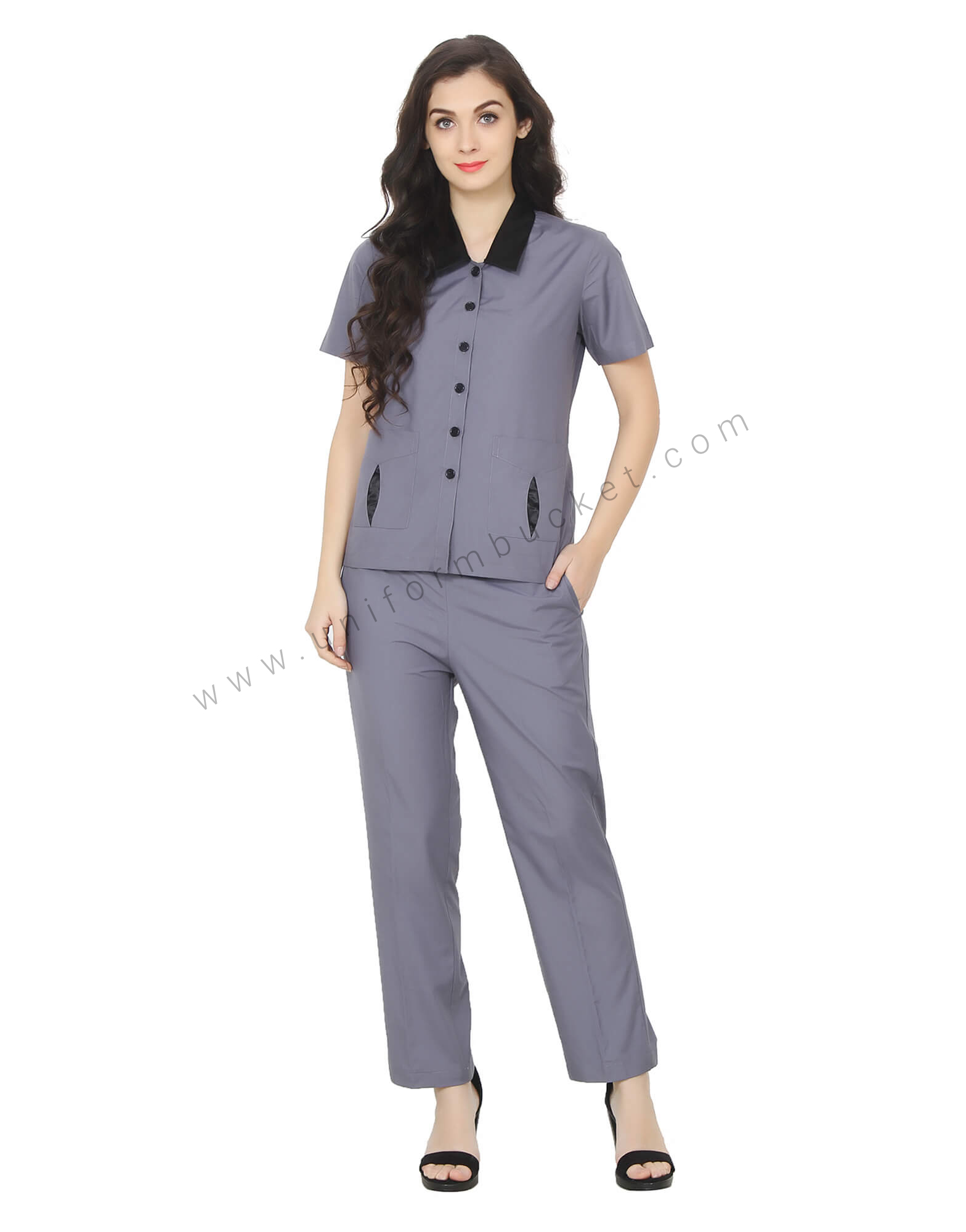 Formal Grey Trouser With Broad Elastic Belt thumbnail 4