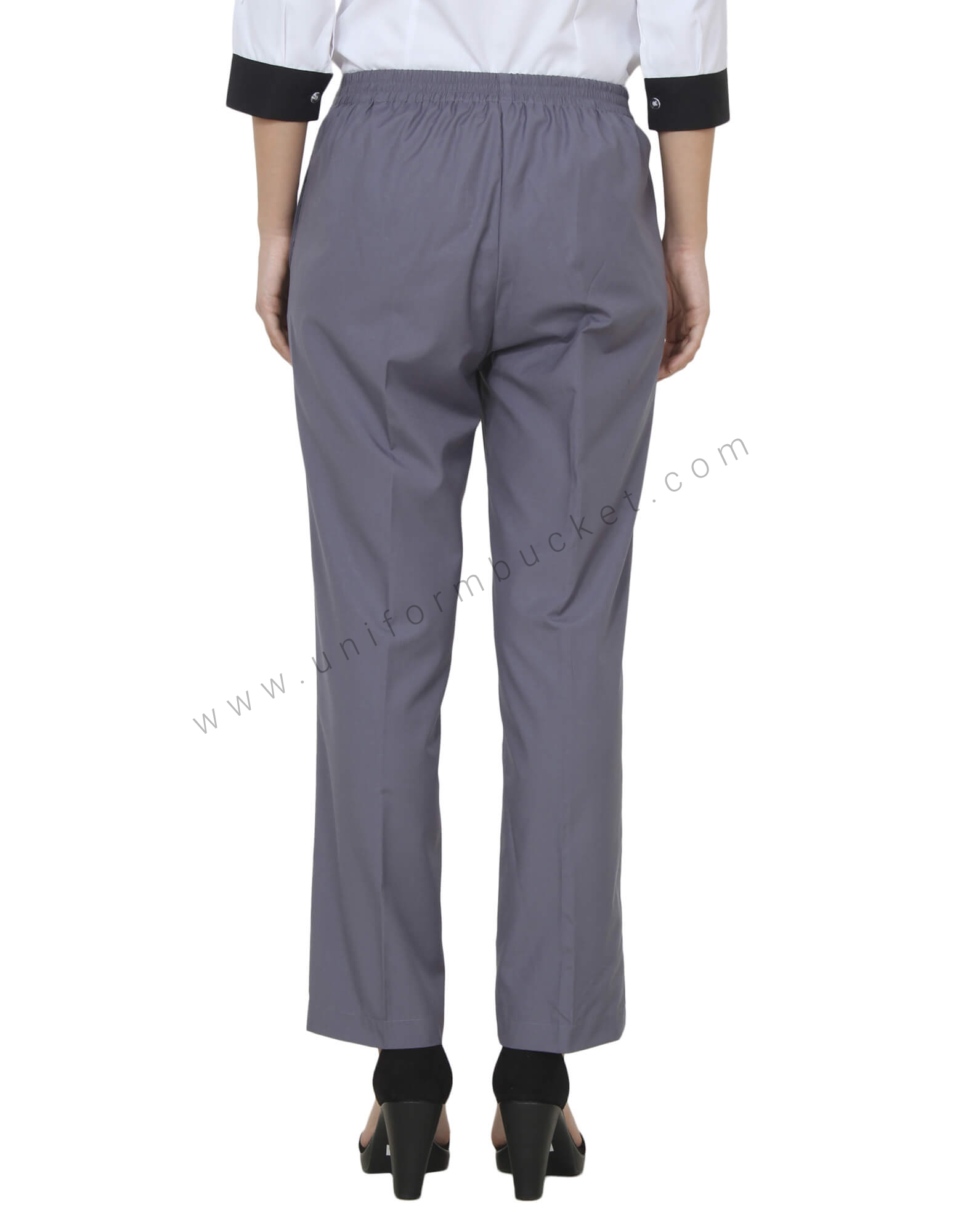 Formal Grey Trouser With Broad Elastic Belt thumbnail 3