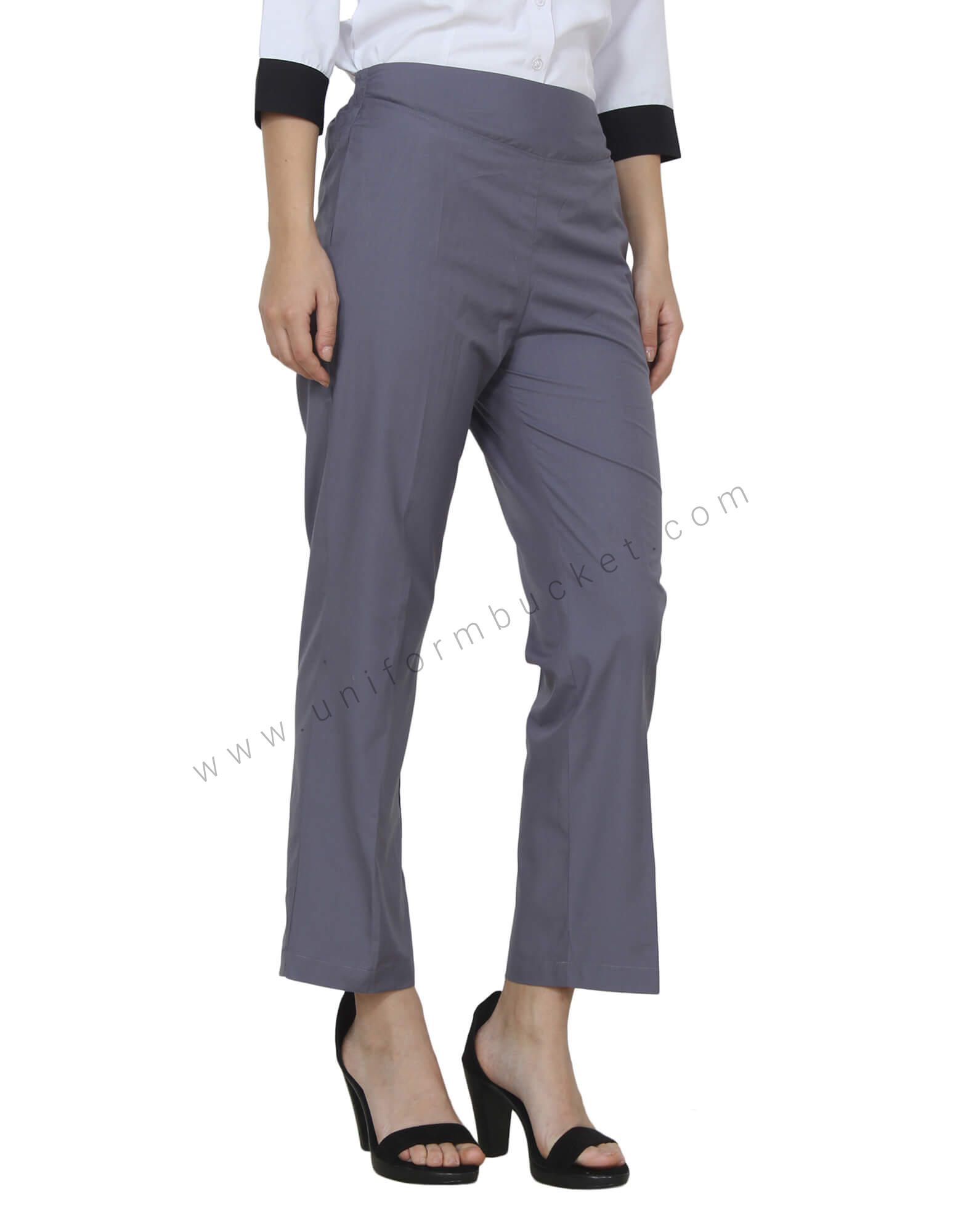 Formal Grey Trouser With Broad Elastic Belt thumbnail 5