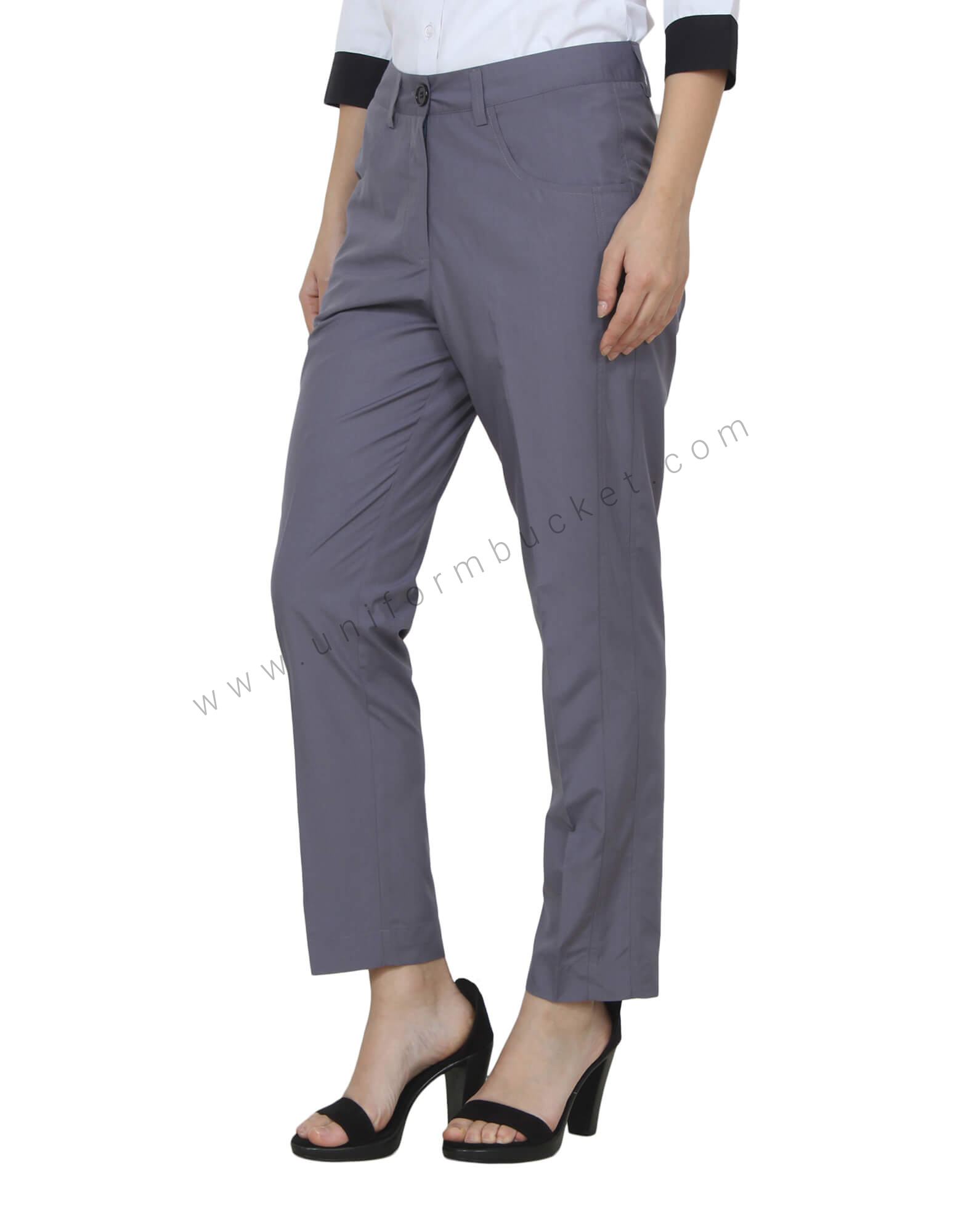 Formal Grey Trouser With Front Zip view 1