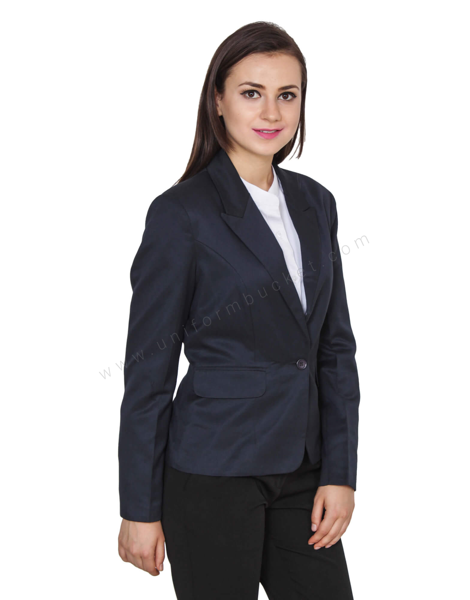 Navy Blue Single Button Blazer view 1