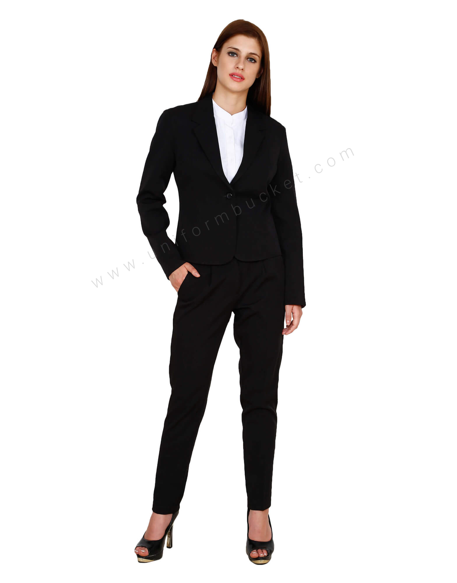 Single Button Formal Black Blazer thumbnail 2