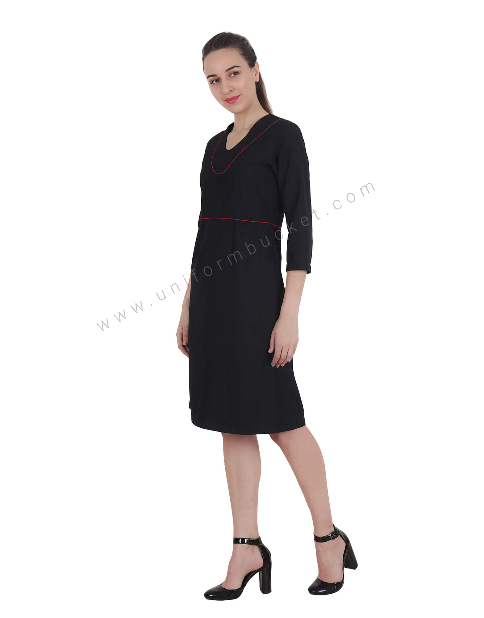 Knee Length Dress with Back Slit thumbnail 3