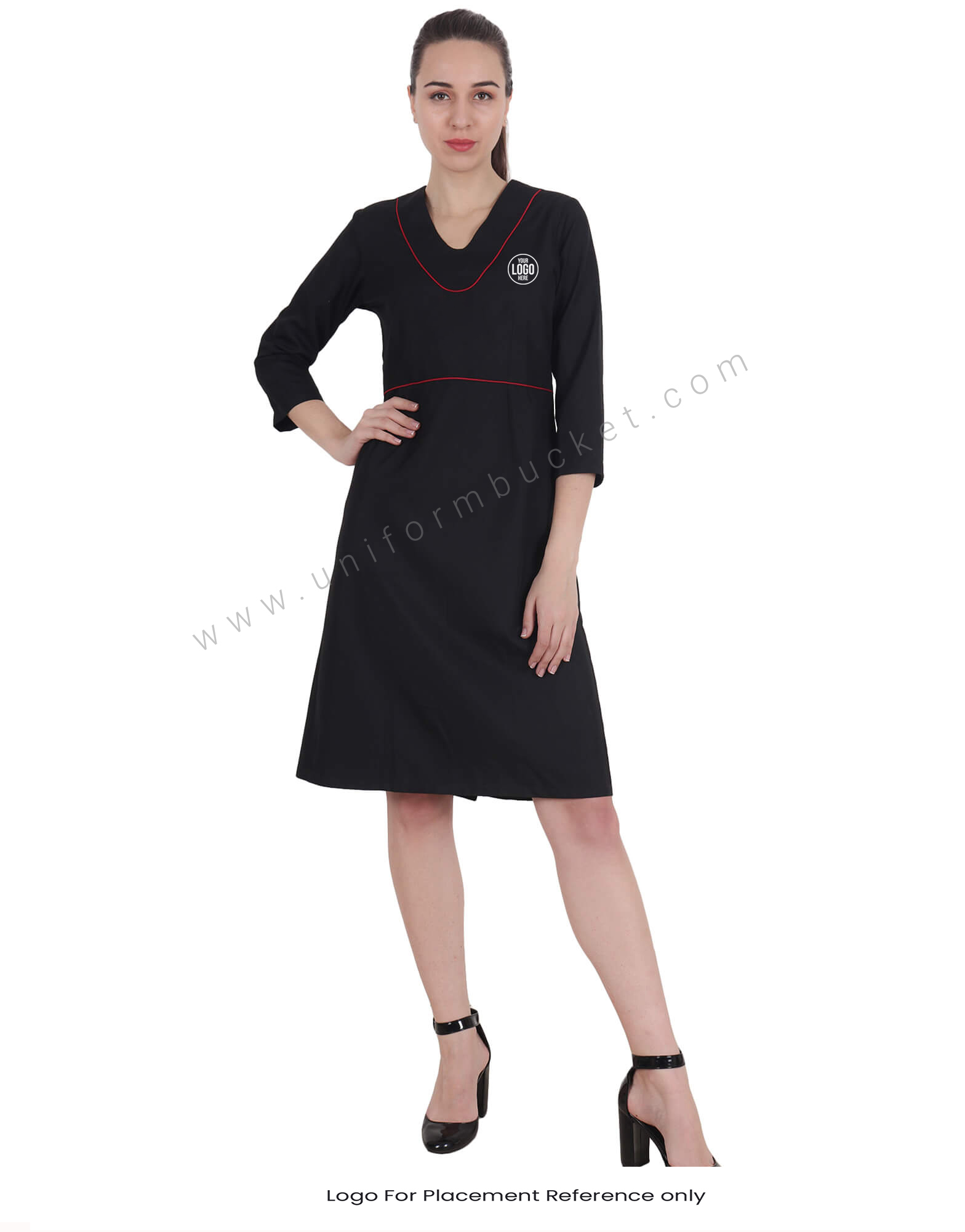 Knee Length Dress with Back Slit thumbnail 2