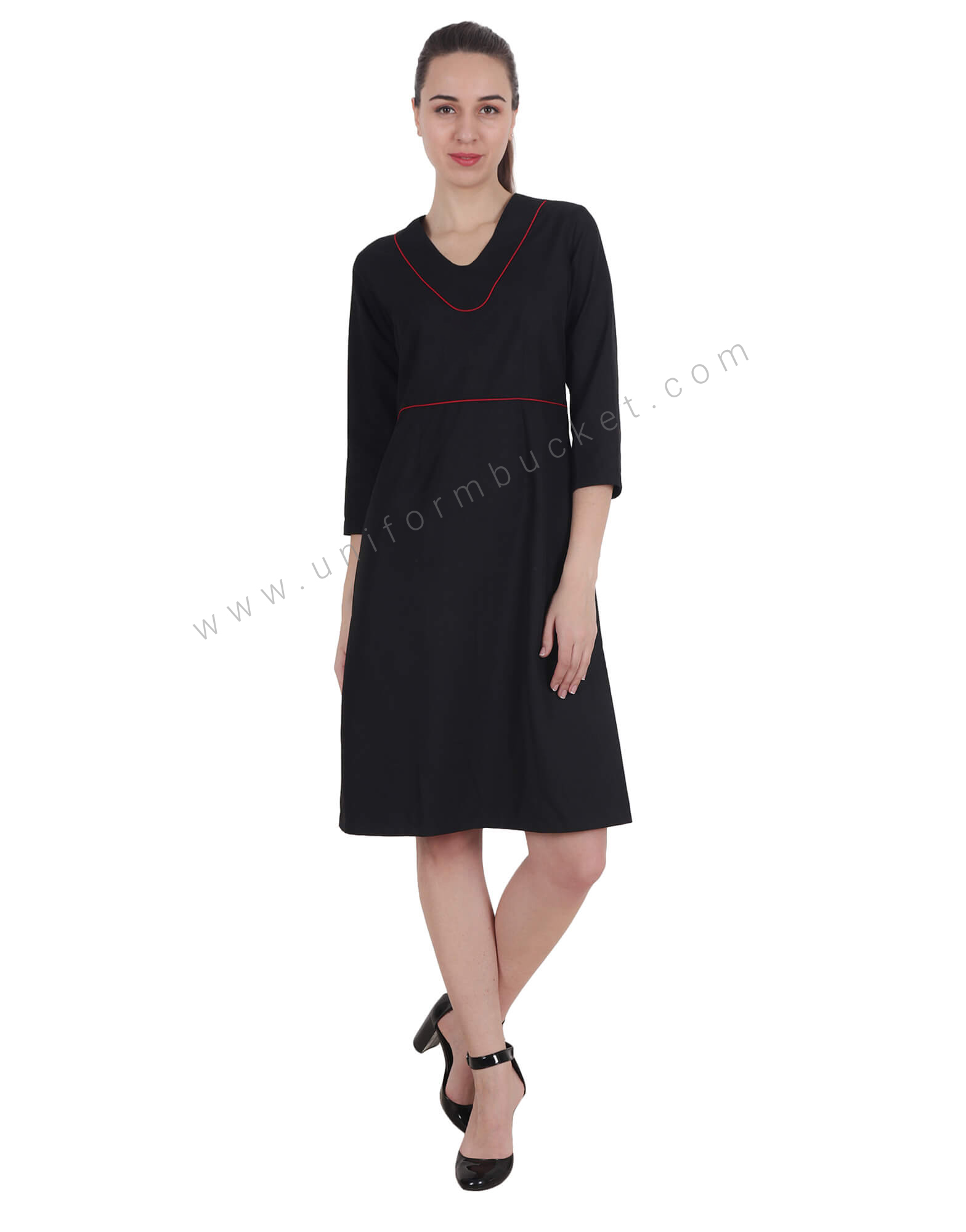 Knee Length Dress with Back Slit thumbnail 4