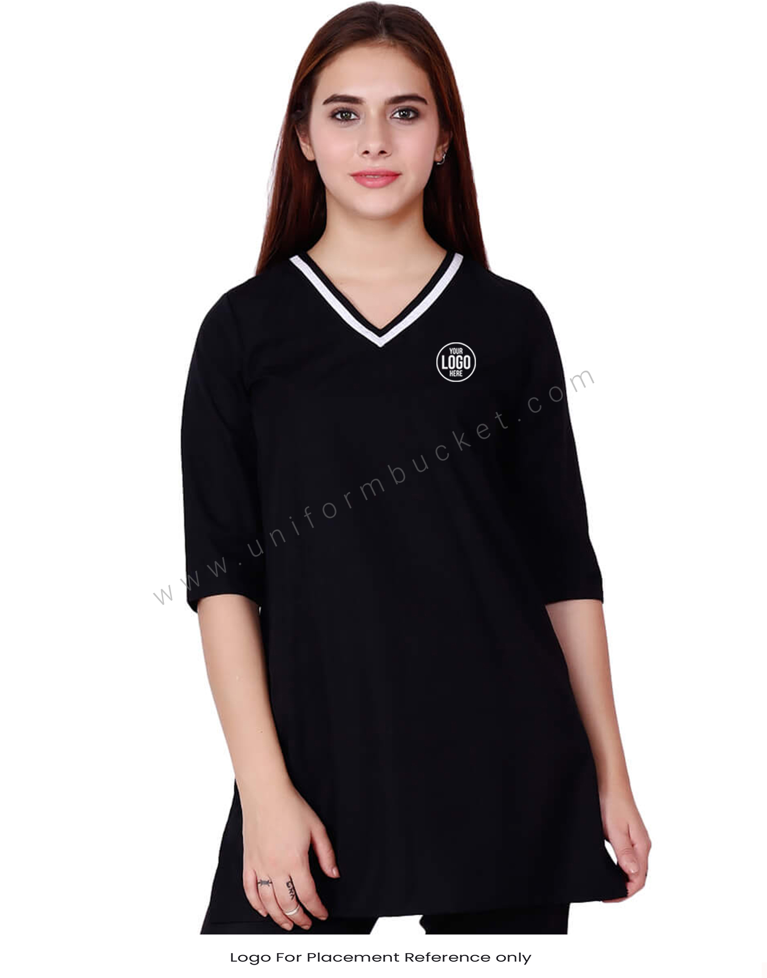 V Neck Formal Black Tunic thumbnail 4