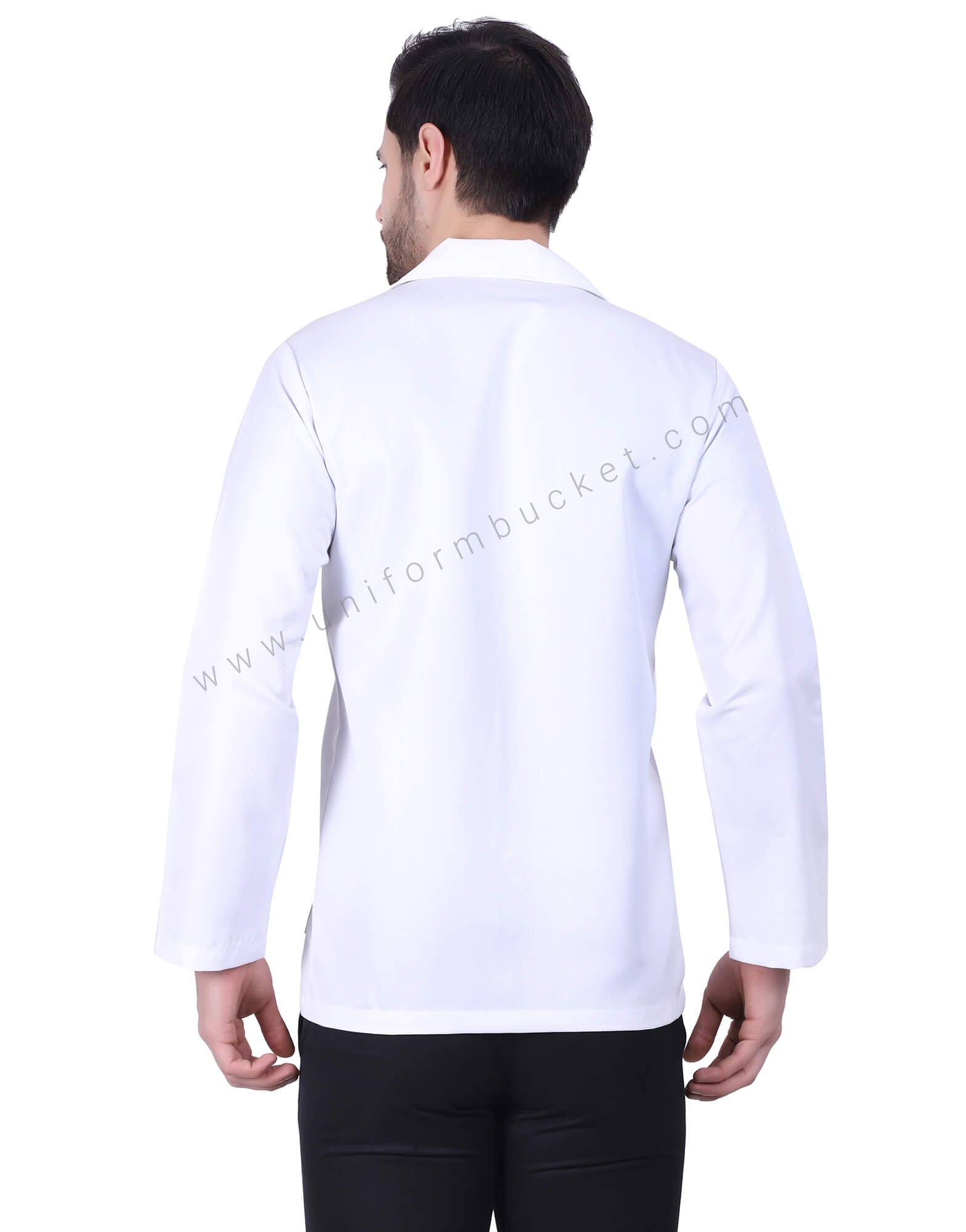 Four Button Notch Lapel Lab Coat thumbnail 4