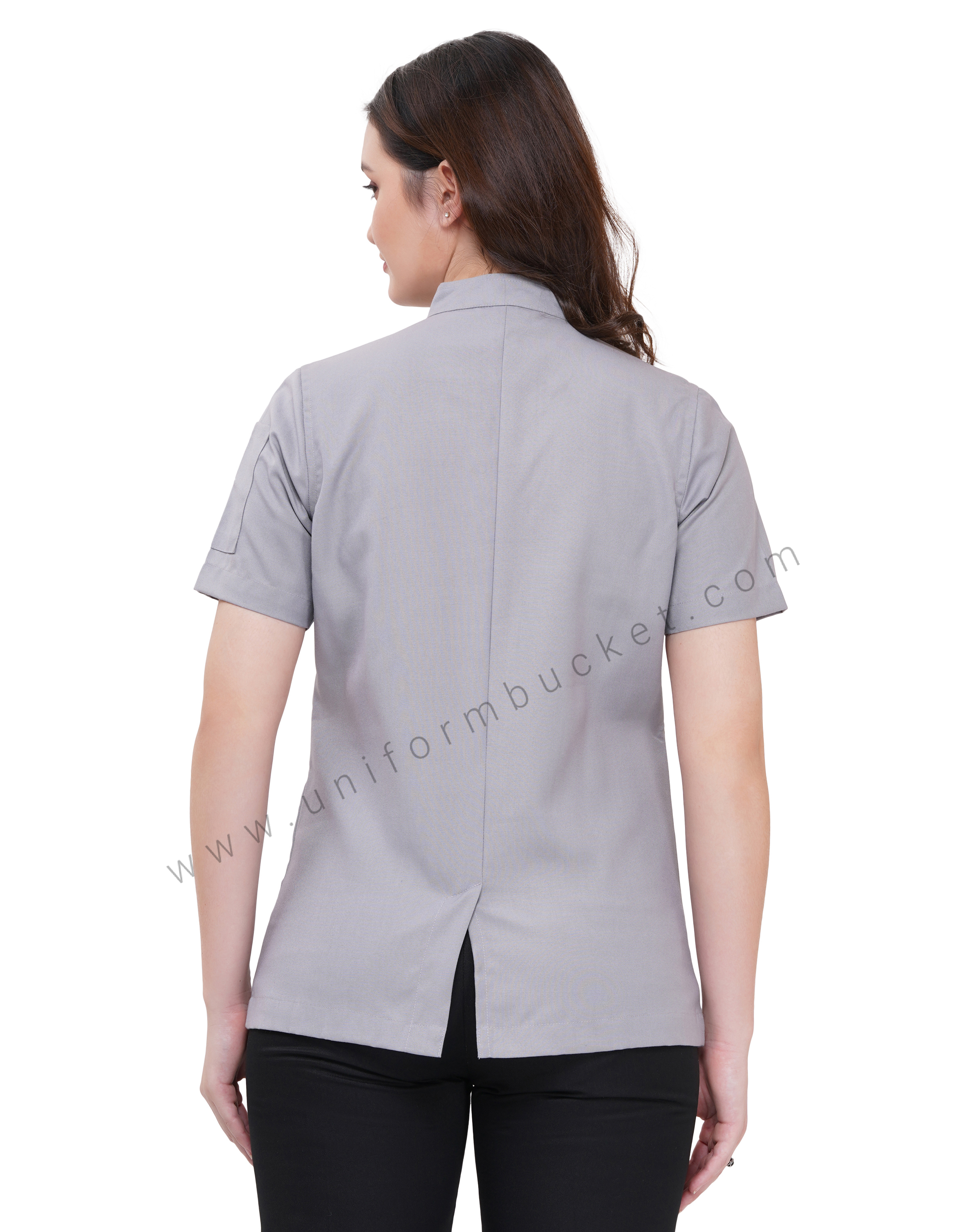 FRONT ZIG ZAG  HALF SLEEVE FEMALE  CHEF COAT thumbnail 5