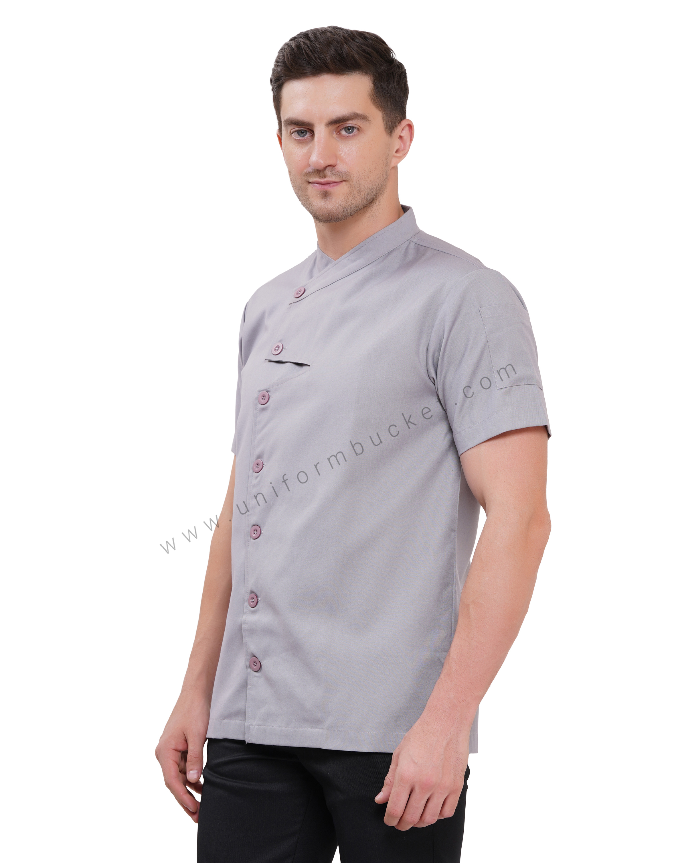 FRONT ZIG ZAG  HALF SLEEVE MALE  CHEF COAT thumbnail 2