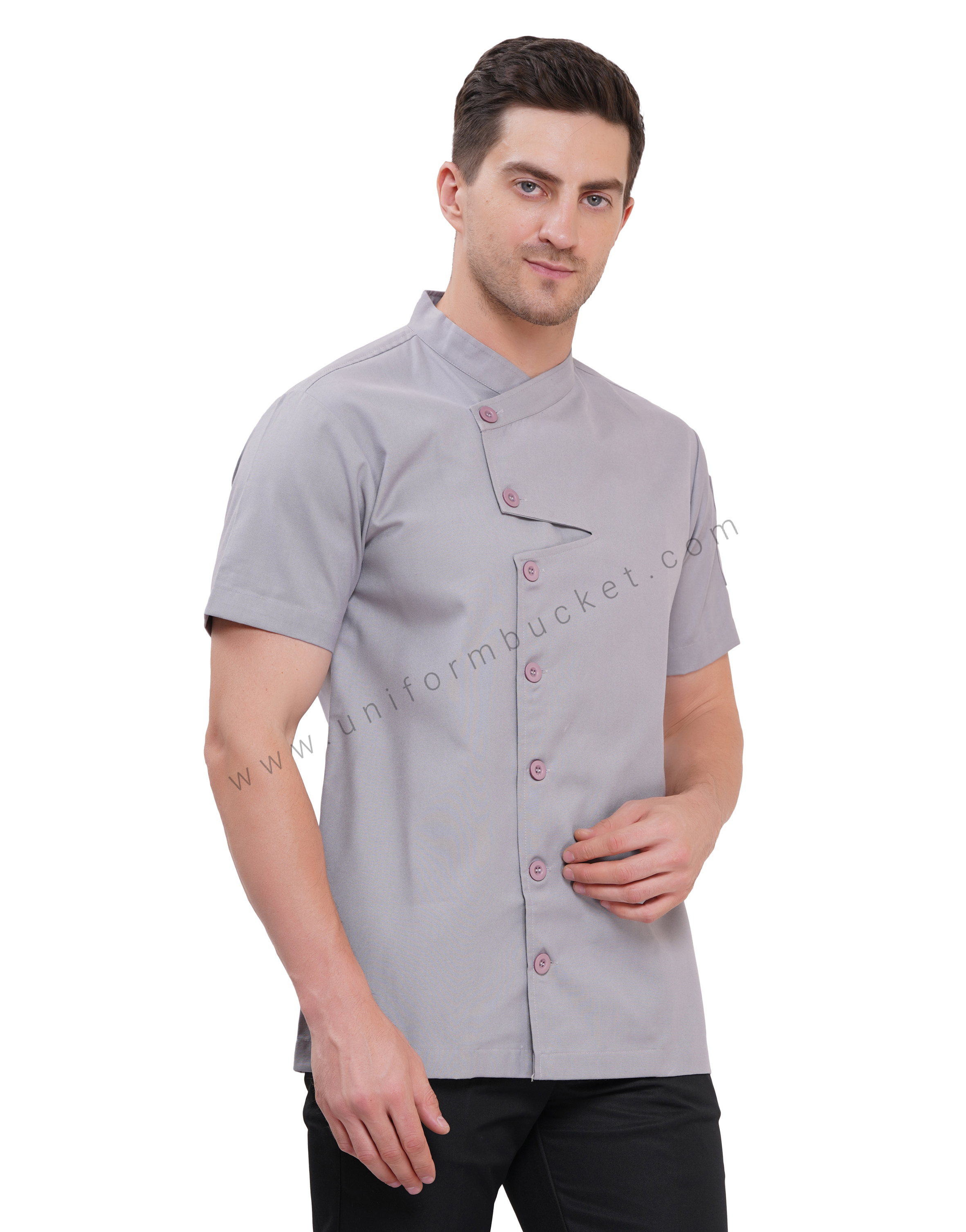 FRONT ZIG ZAG  HALF SLEEVE MALE  CHEF COAT thumbnail 3