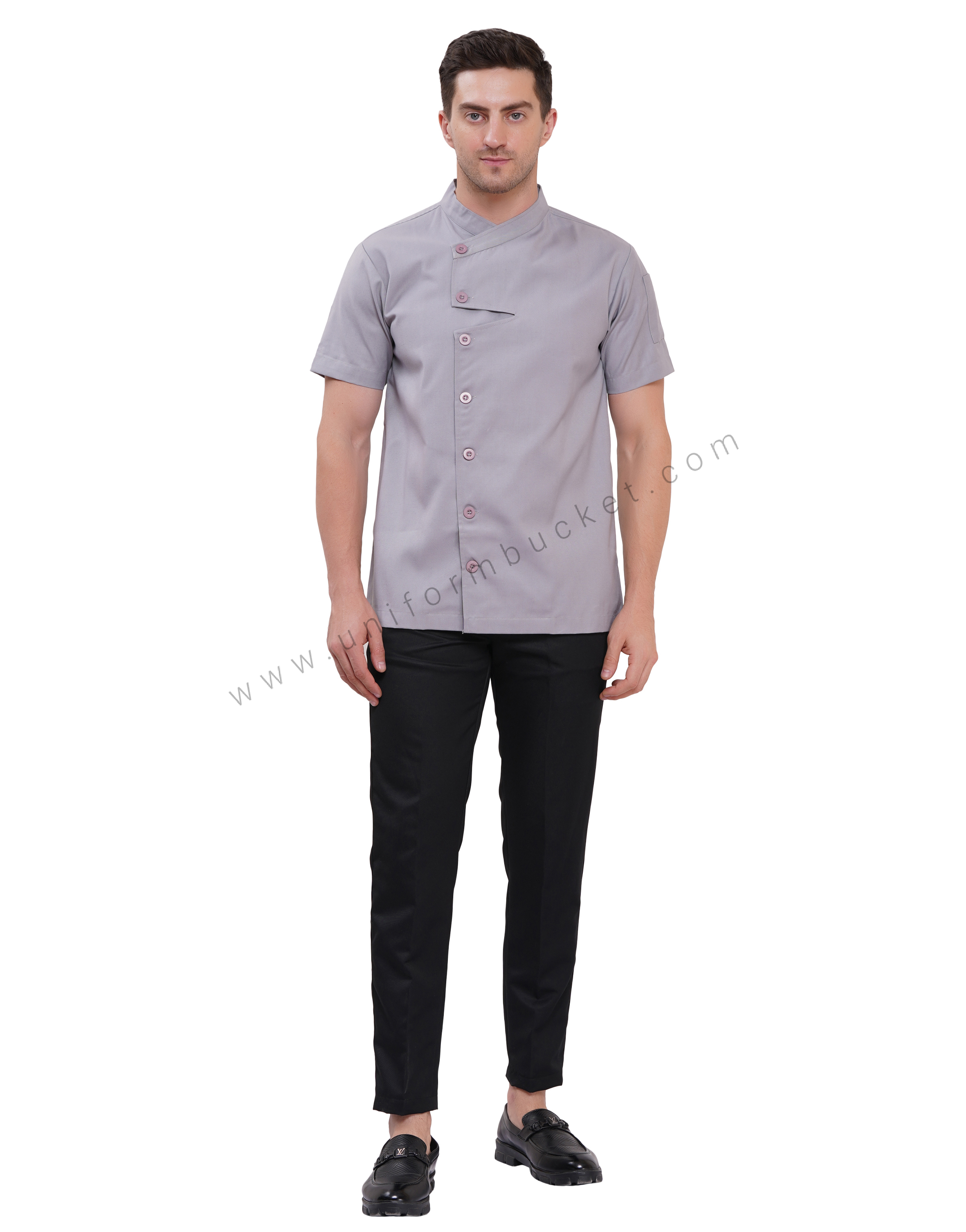 FRONT ZIG ZAG  HALF SLEEVE MALE  CHEF COAT thumbnail 4