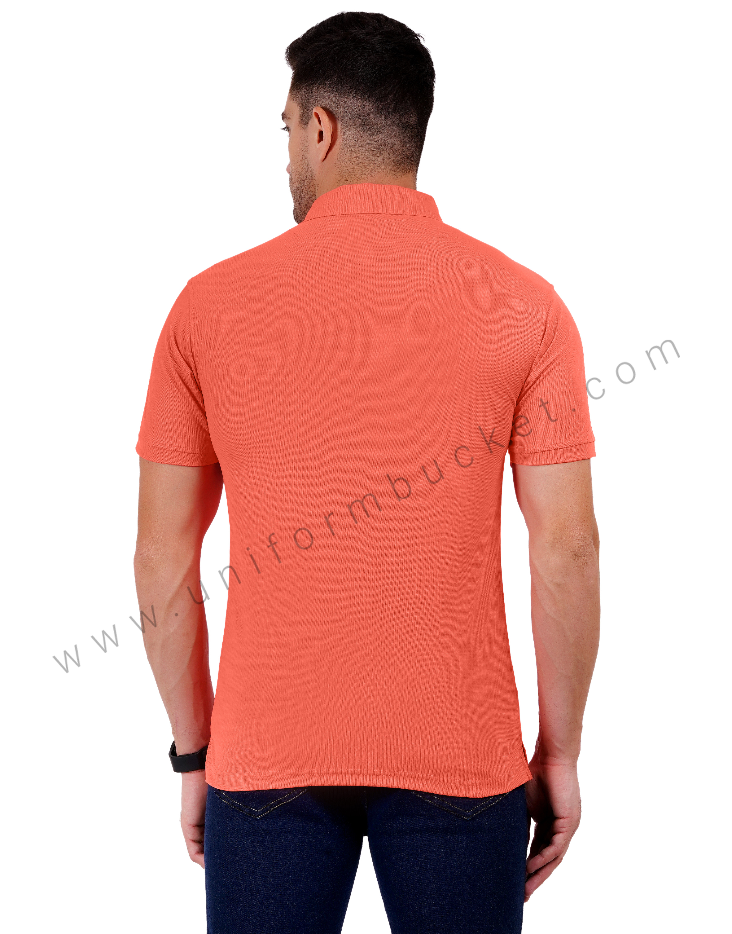 Gajri-colored polo T-shirt with sleek black detailing thumbnail 3