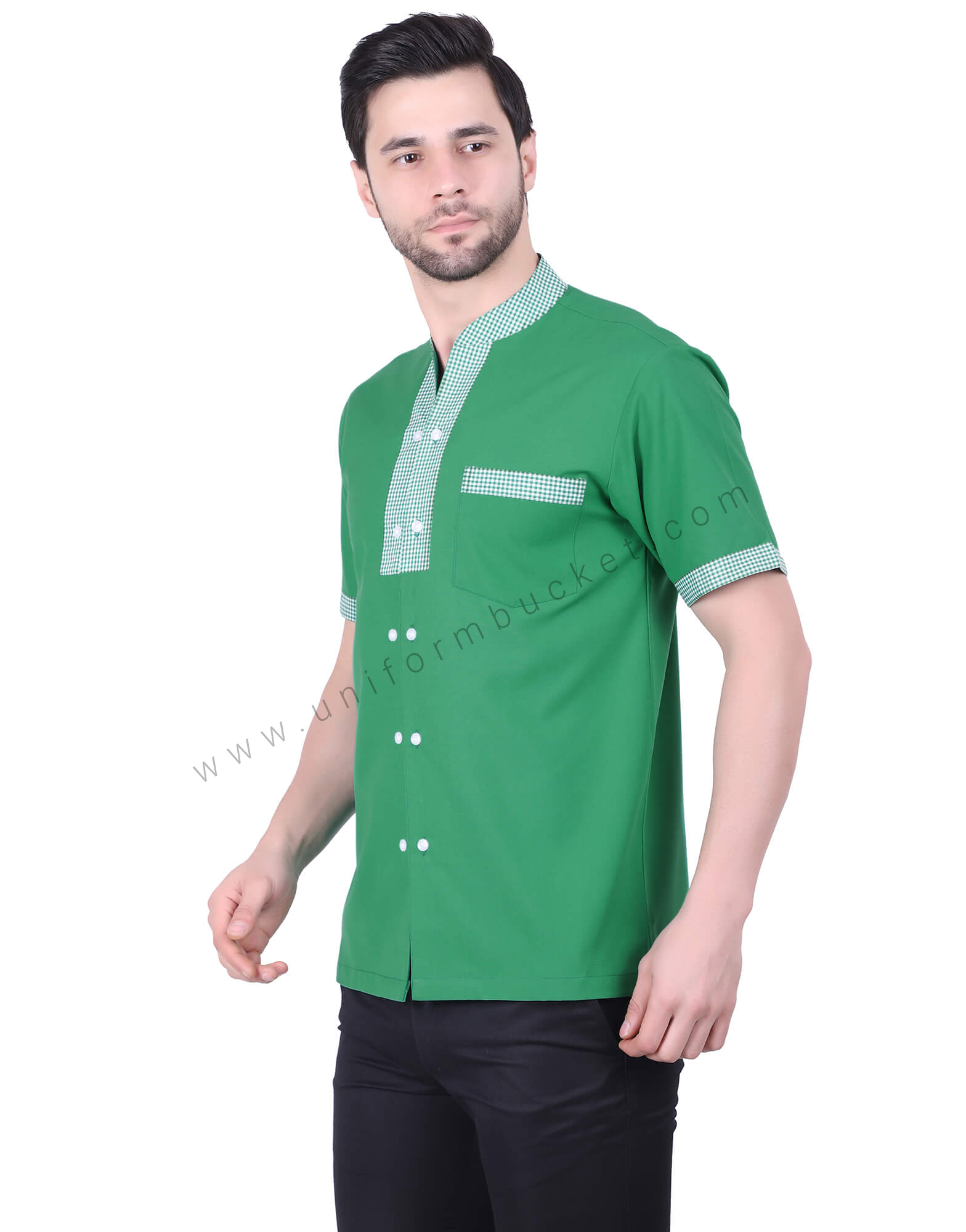 Green Shirt With Double Placket Button view 1