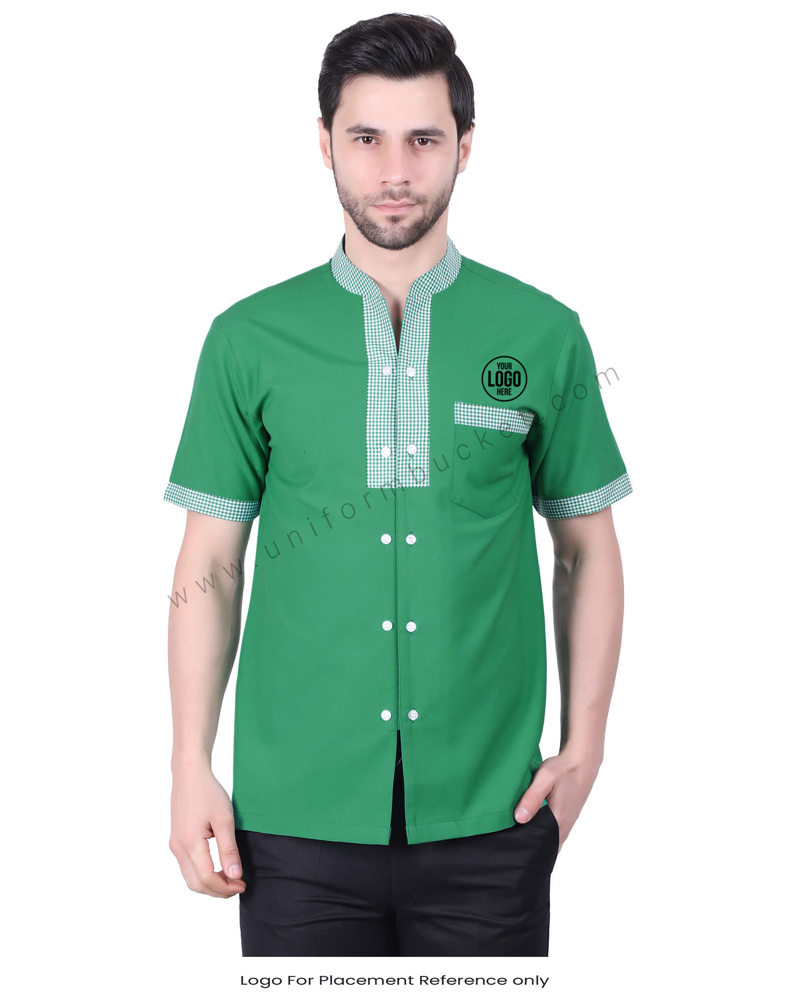 Green Shirt With Double Placket Button thumbnail 5