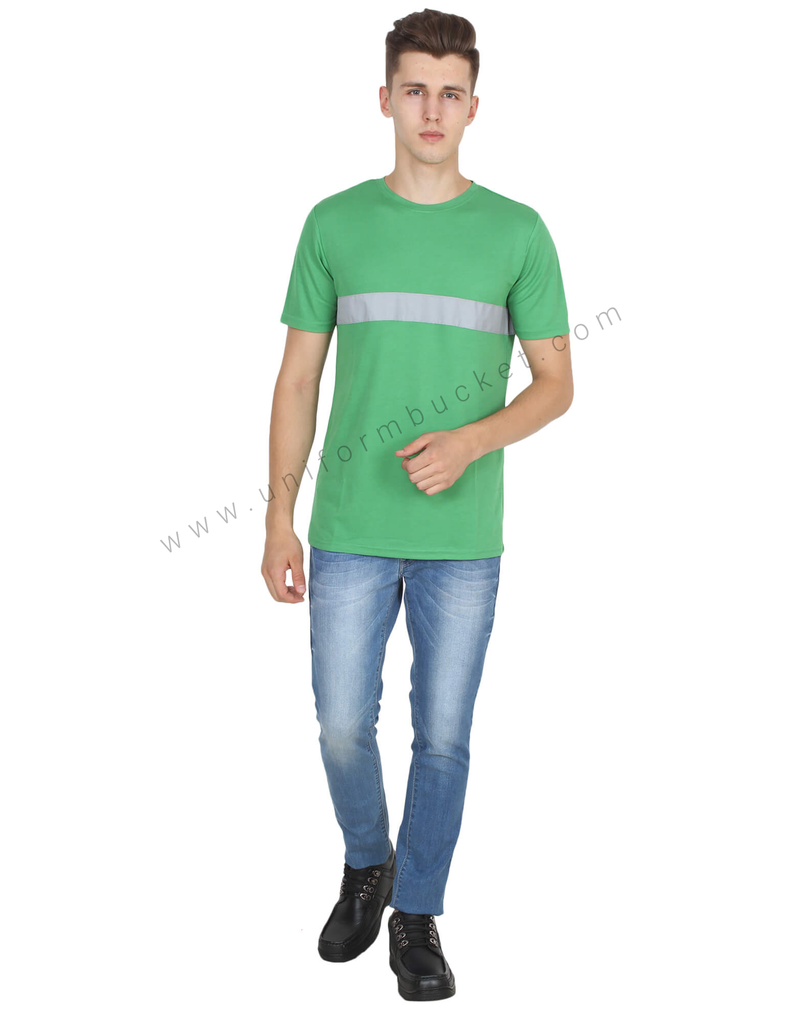 Green Round Neck Hi- Visibility T- Shirt thumbnail 3