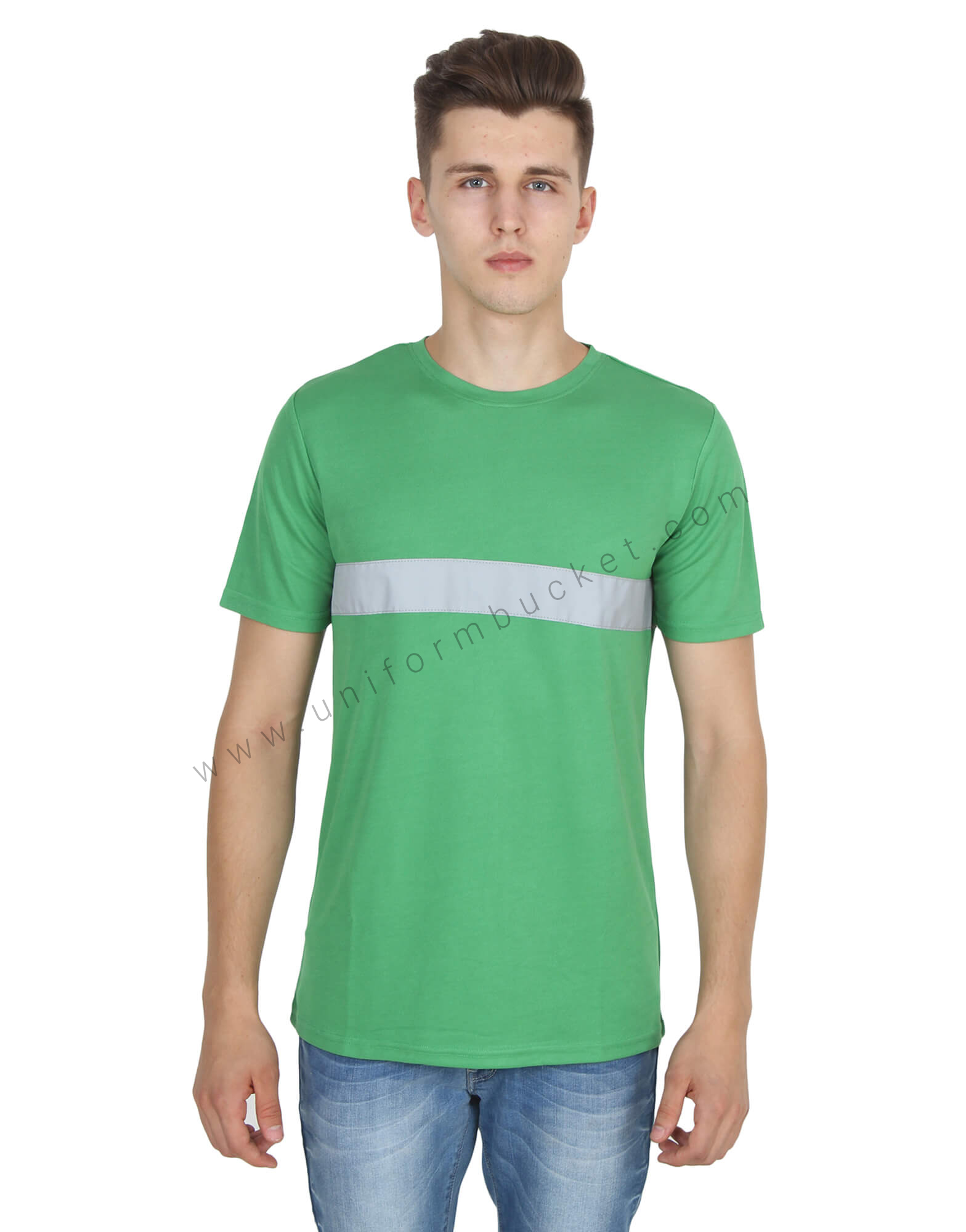 Green Round Neck Hi- Visibility T- Shirt view 1