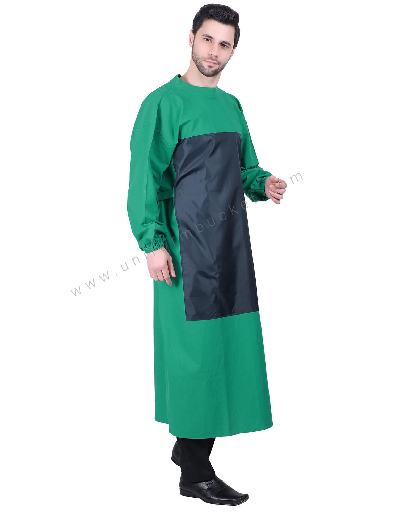 Green Surgical OT Uniform With Black Patch thumbnail 2