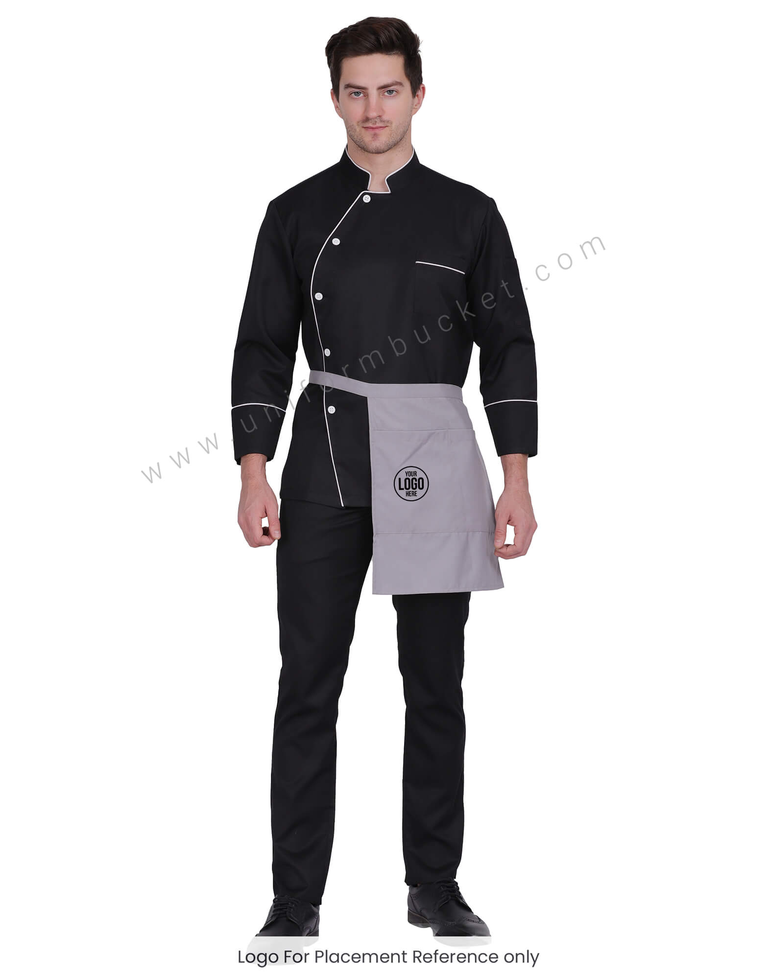 Grey I Pad Mini Pocket Side Hip Apron For Waiters view 1