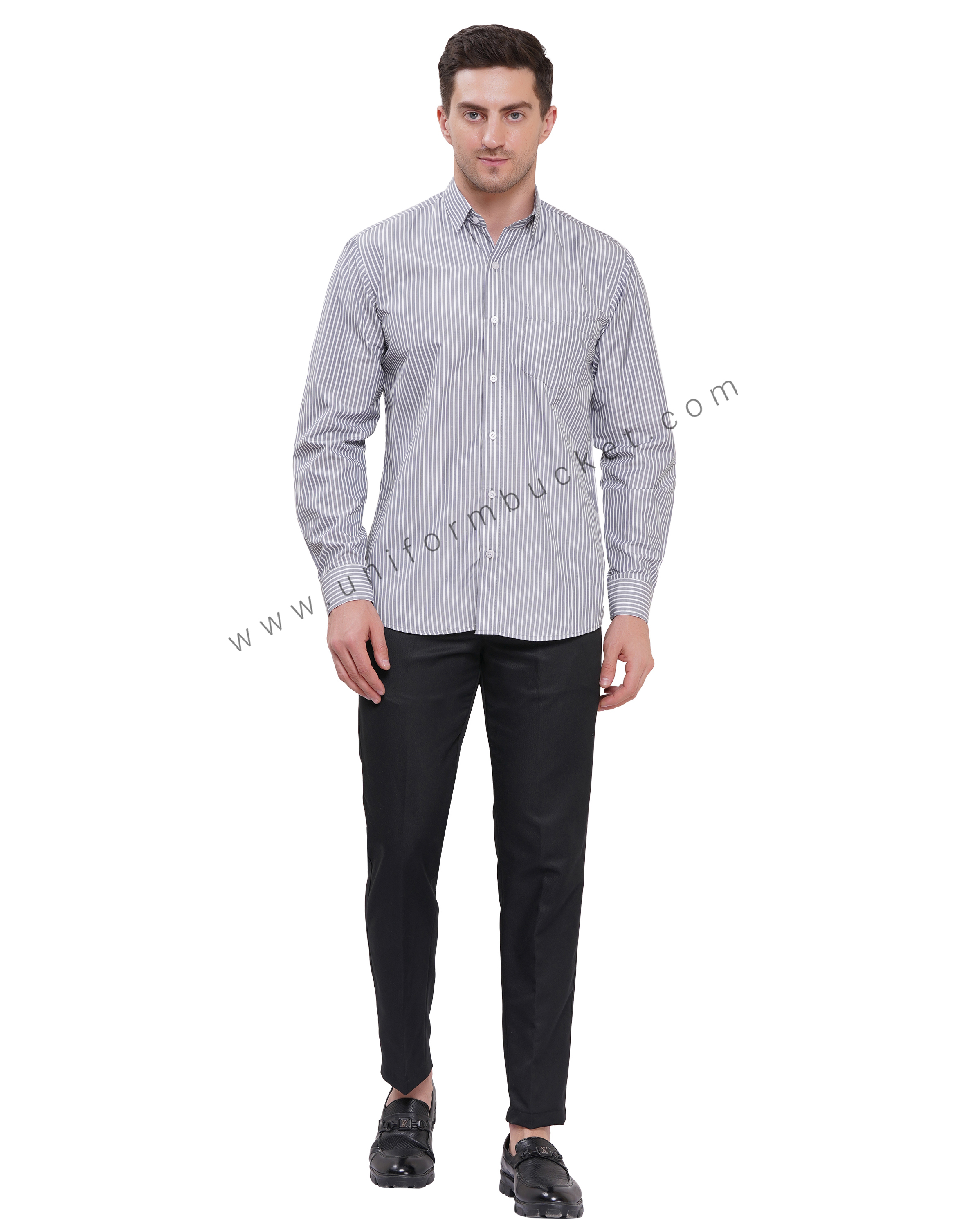 grey Lining male shirt with full sleeve one chest pocket thumbnail 2