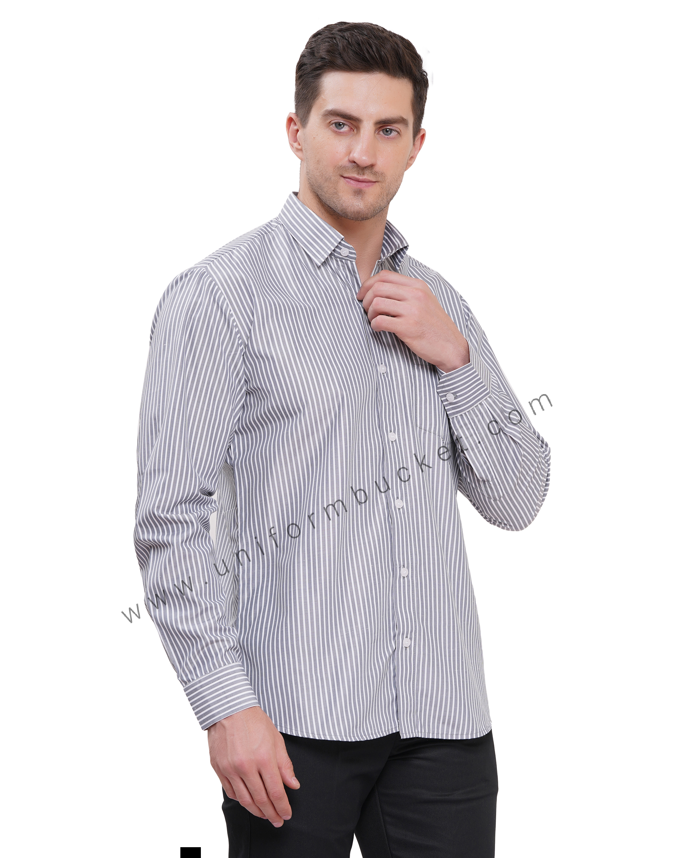 grey Lining male shirt with full sleeve one chest pocket thumbnail 4