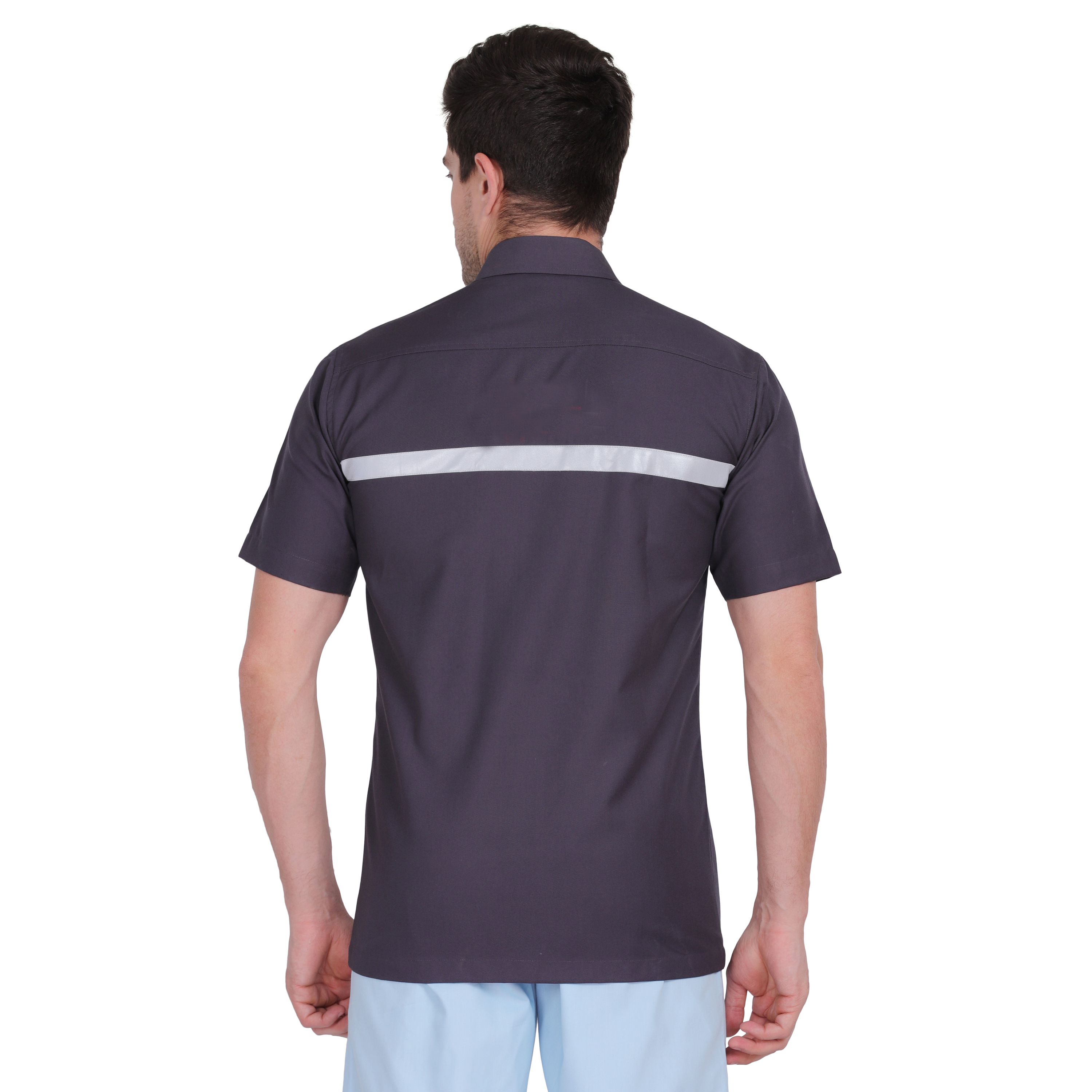 Grey Shirt With Red Piping for Men thumbnail 2