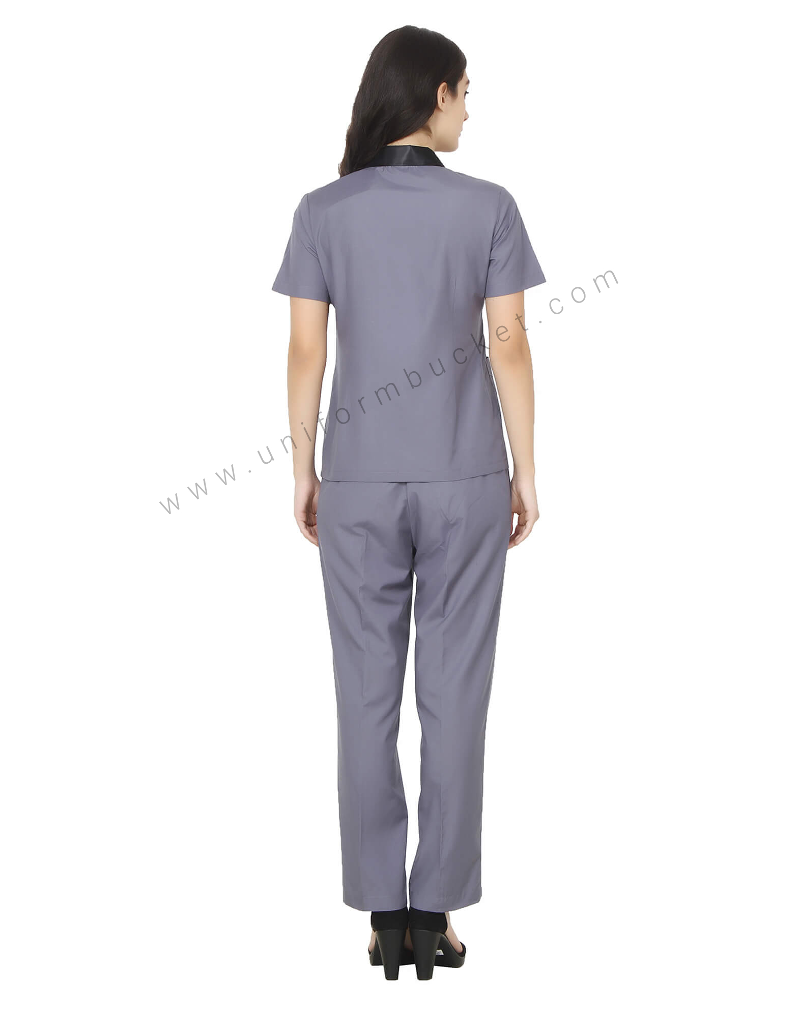 Formal Grey Tunic With Patch pockets thumbnail 3