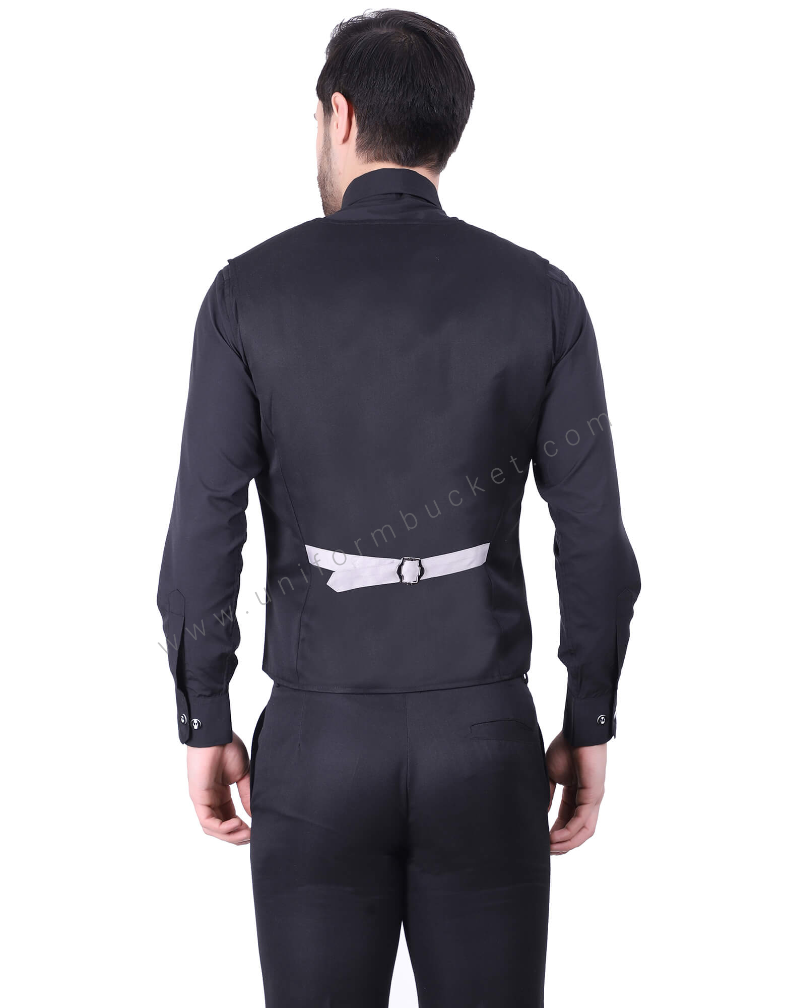 Grey Waistcoat With Black Trims thumbnail 3