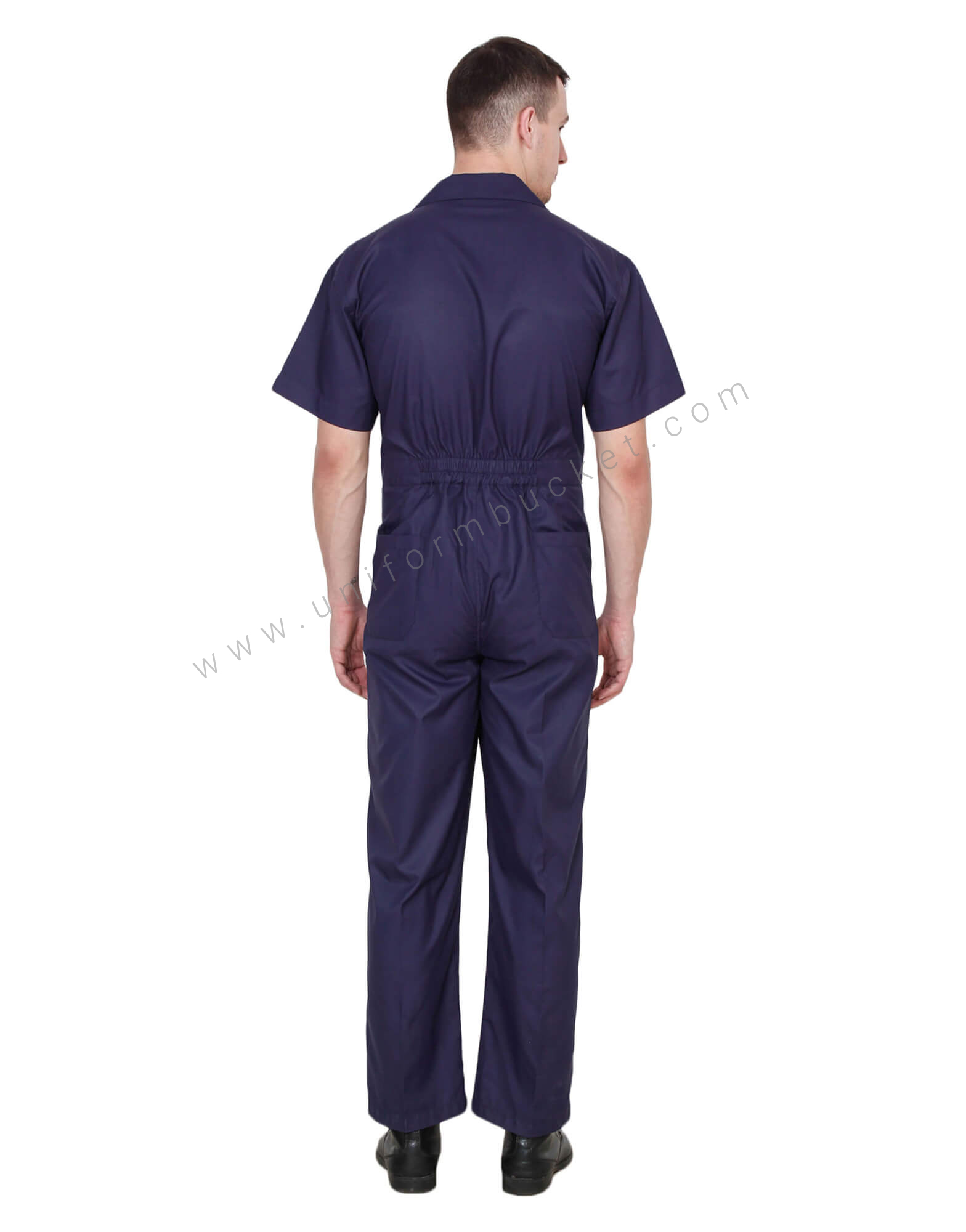 Navy Blue single tone overall with Hidden Placket thumbnail 3