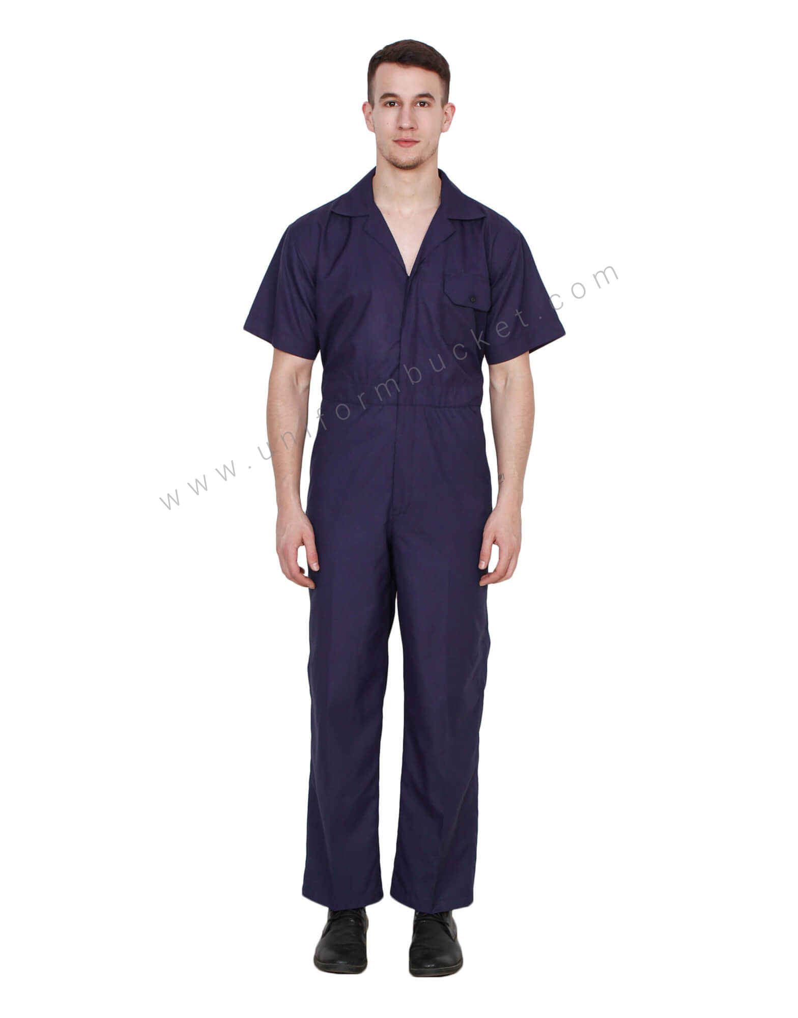 Navy Blue single tone overall with Hidden Placket thumbnail 2