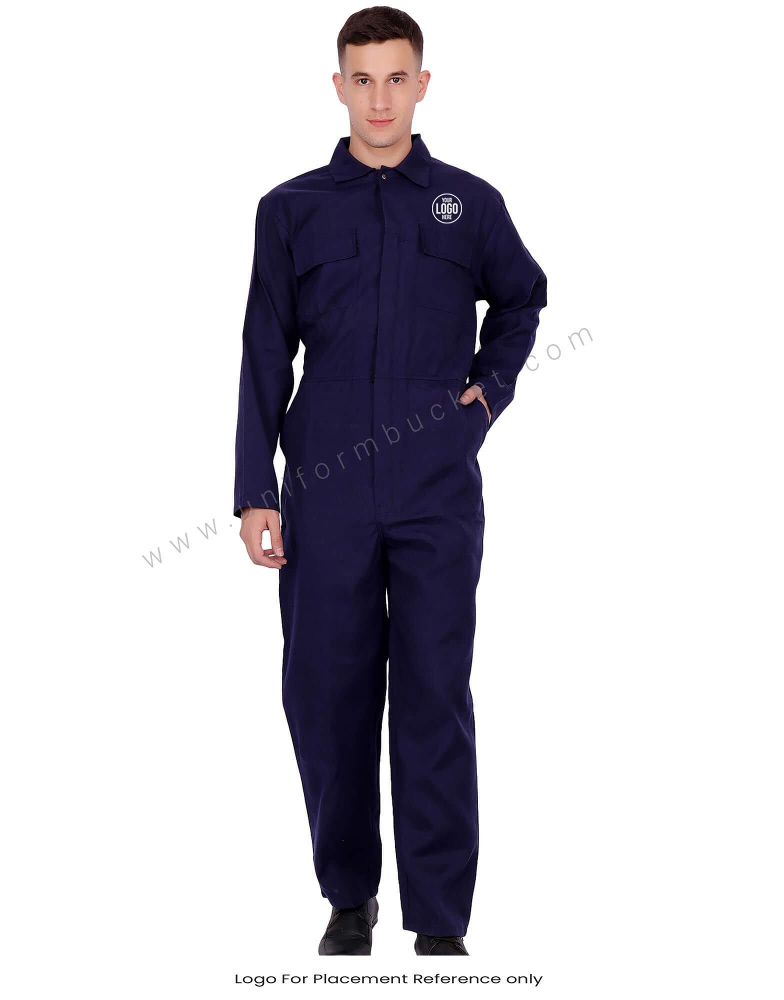 Hidden Placket Indigo Blue Dungaree thumbnail 4