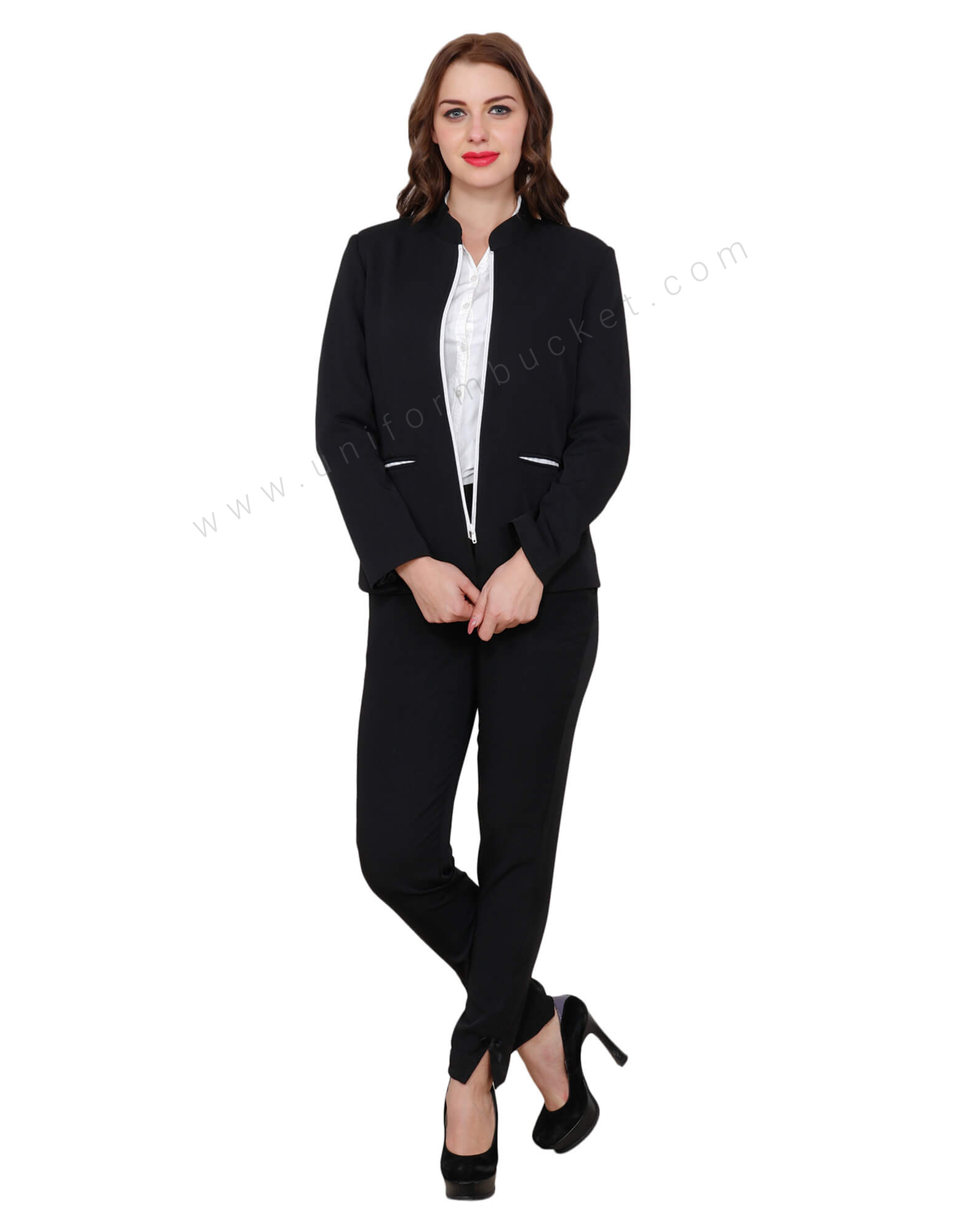 Band Collar Jacket Style Blazer view 1