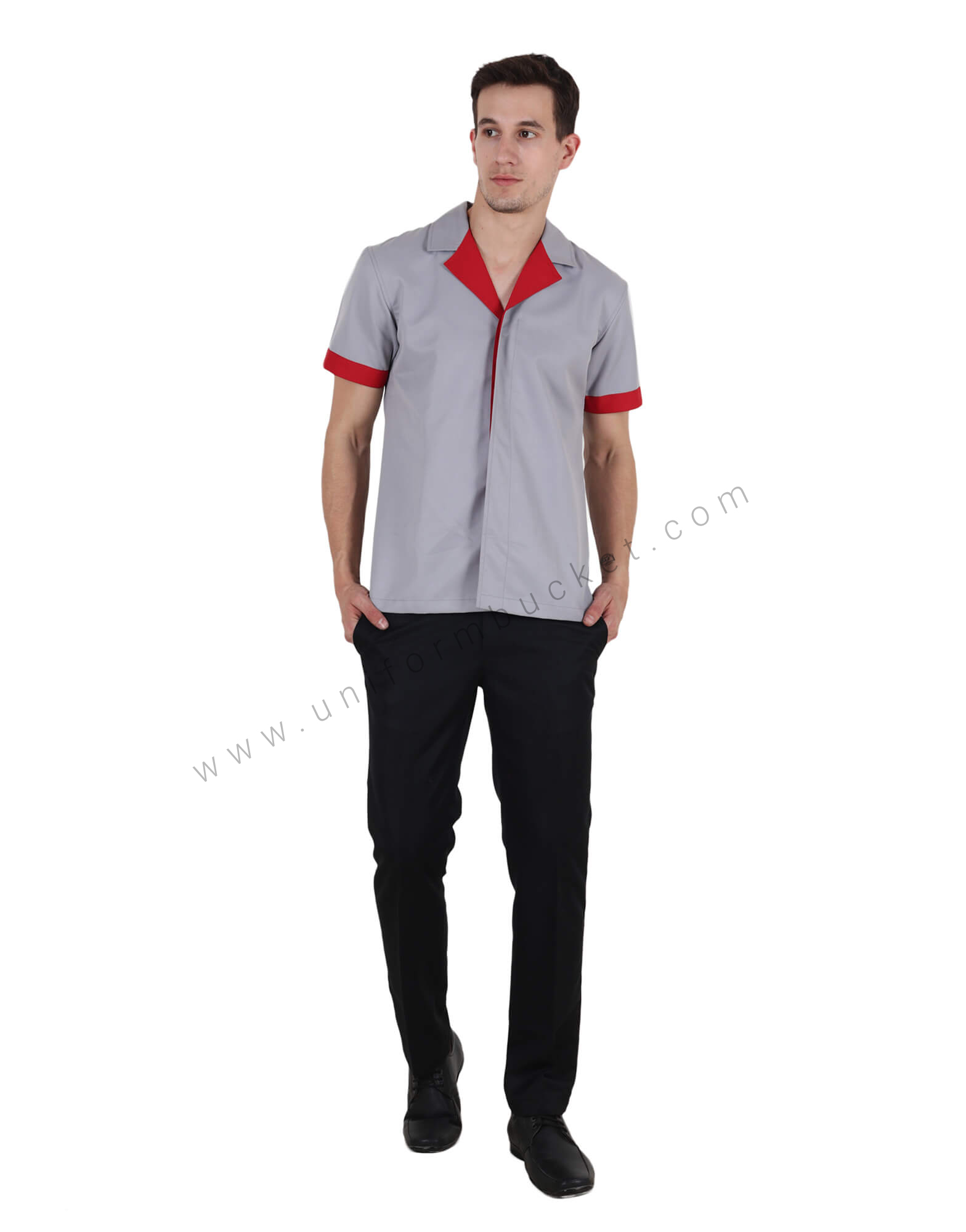 Lapel Collar Grey Shirt thumbnail 3