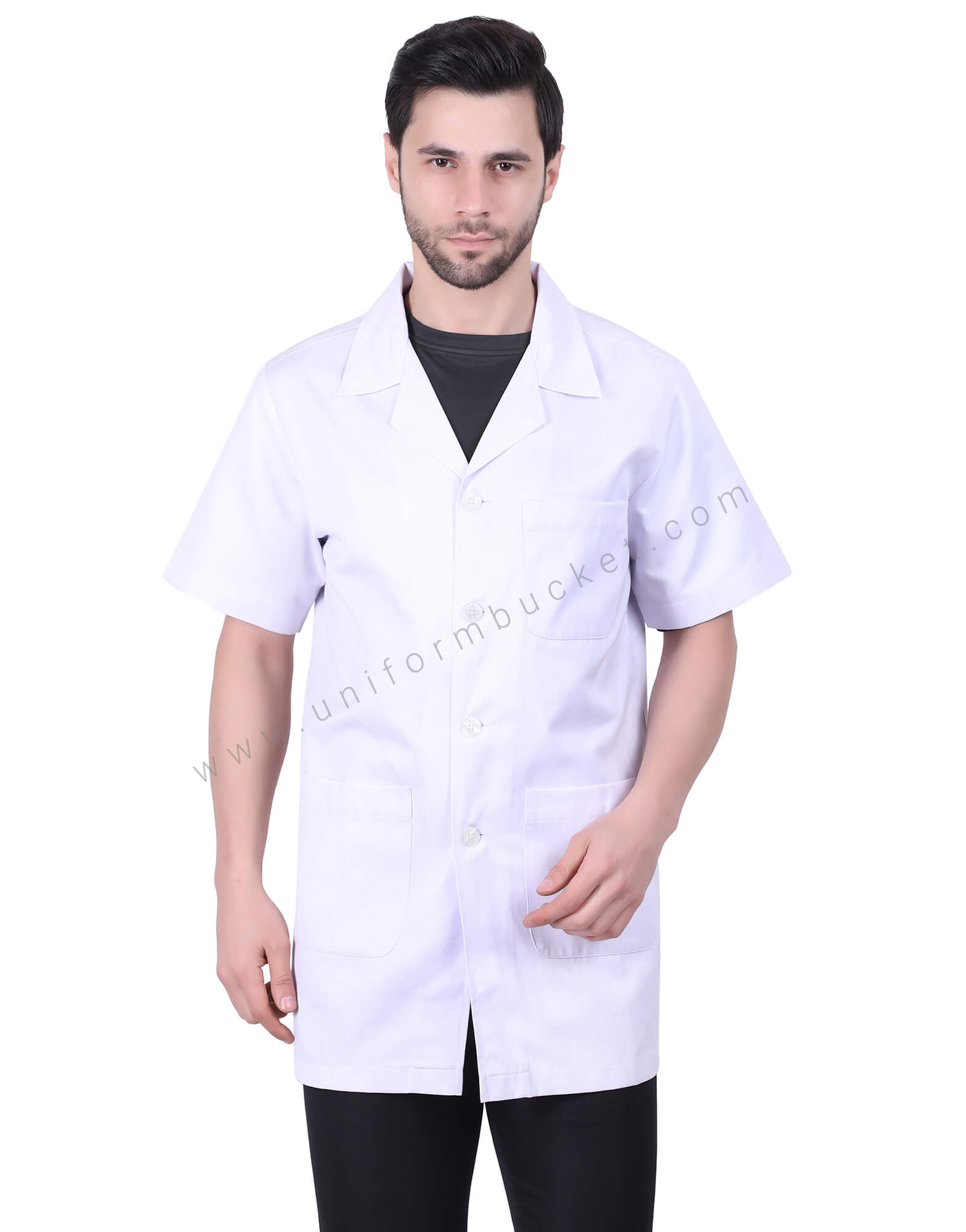 Lapel Notch Long Lab Coat thumbnail 2