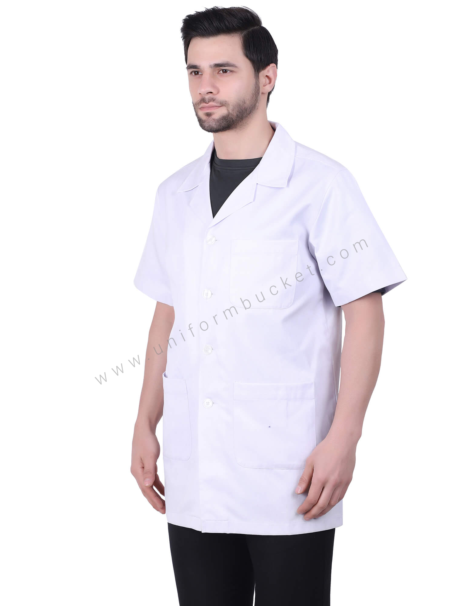 Lapel Notch Long Lab Coat thumbnail 3