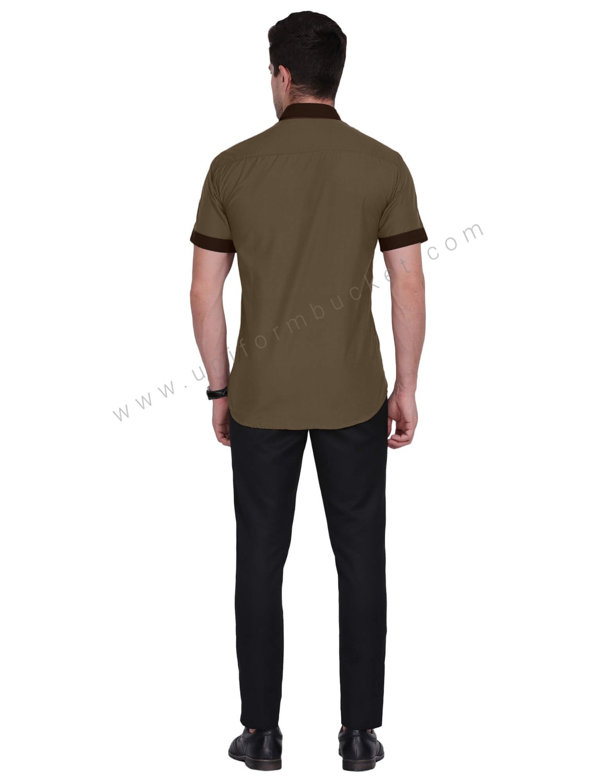 Light Brown Shirt With Dark Brown Trim For Male thumbnail 3