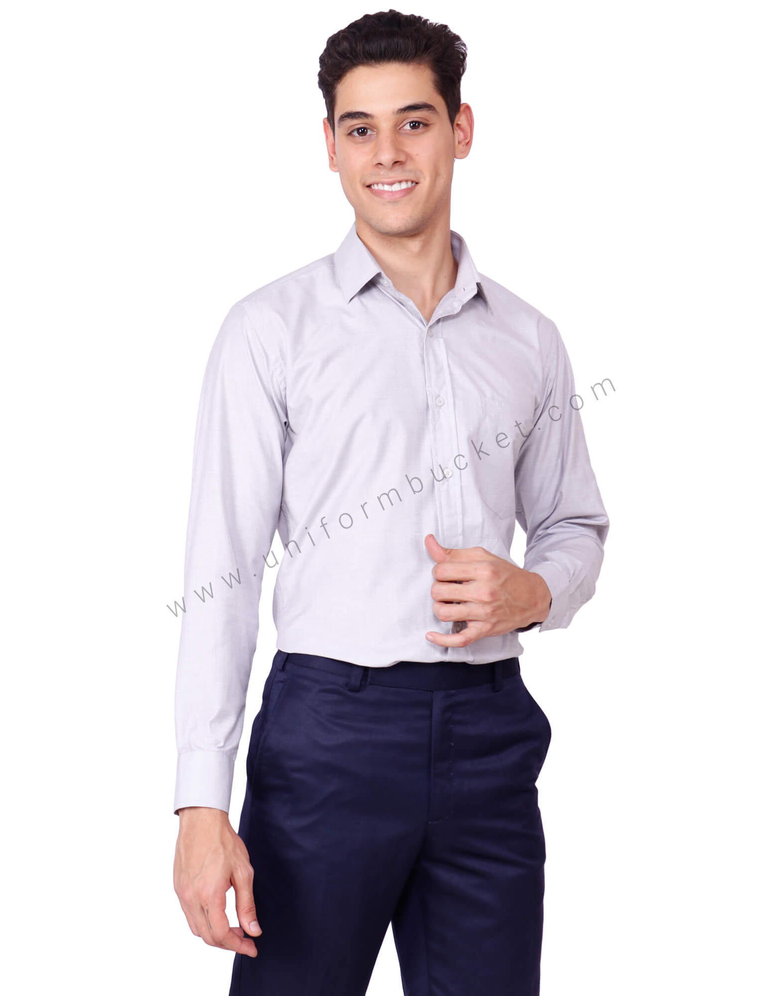 Light Grey Uniform Shirt For Men thumbnail 2