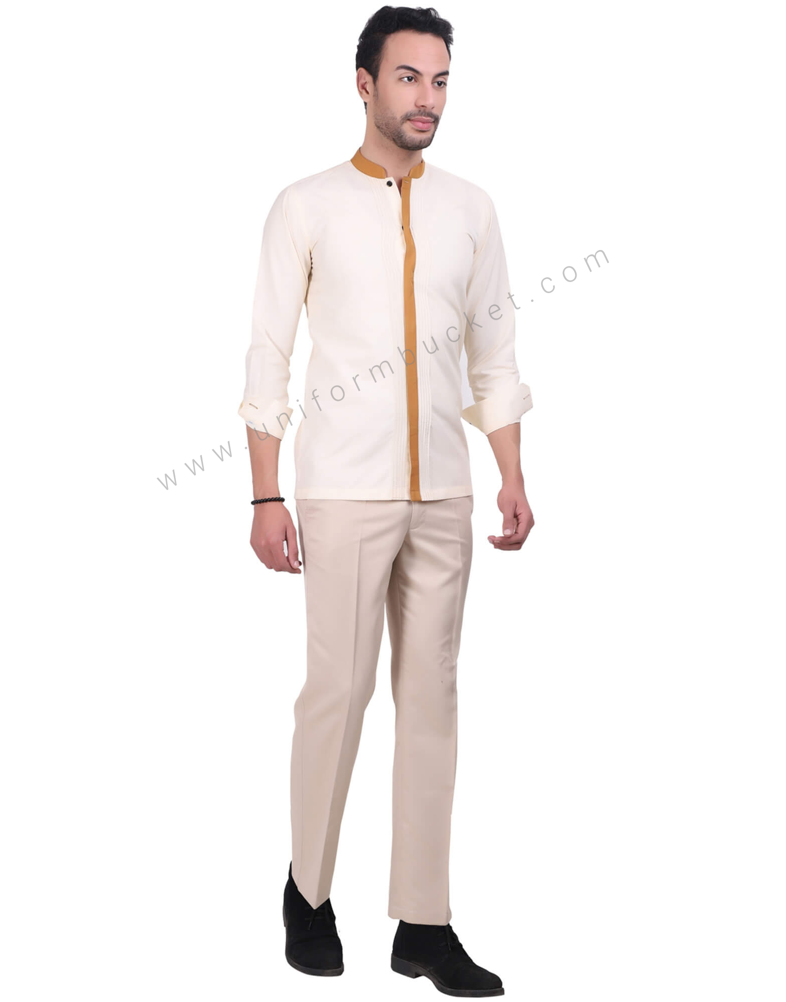 Beige Formal Trousers for Men thumbnail 3