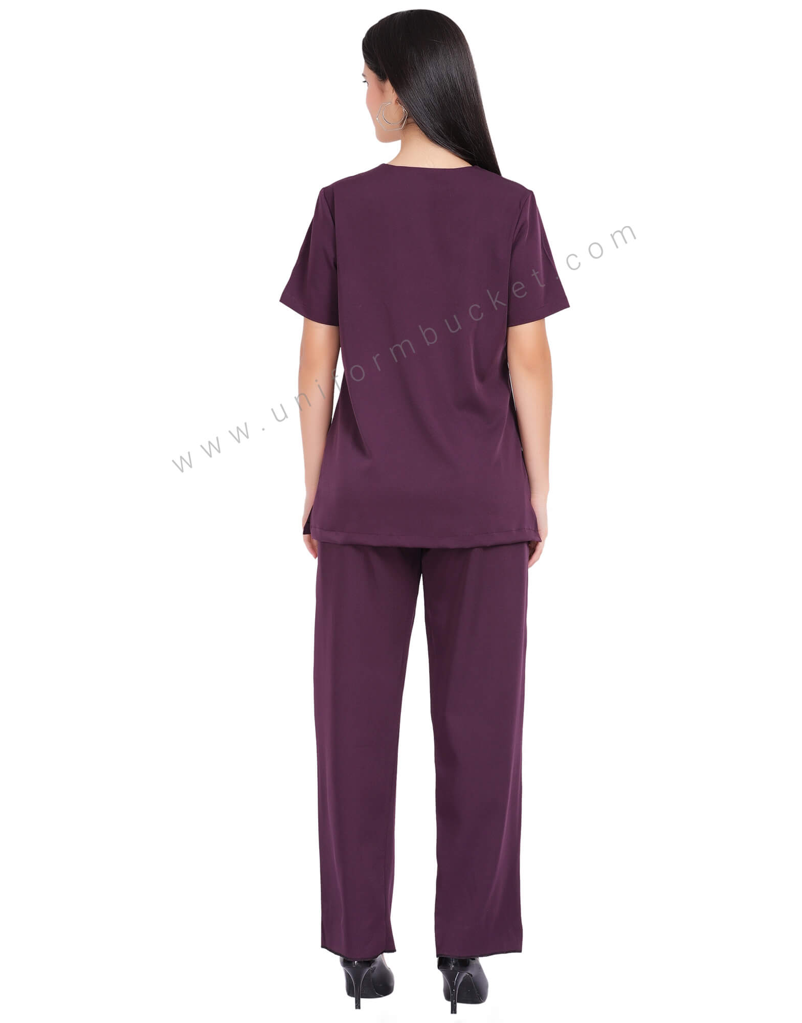 Wine Color Top for Women With Stylish Neck thumbnail 4