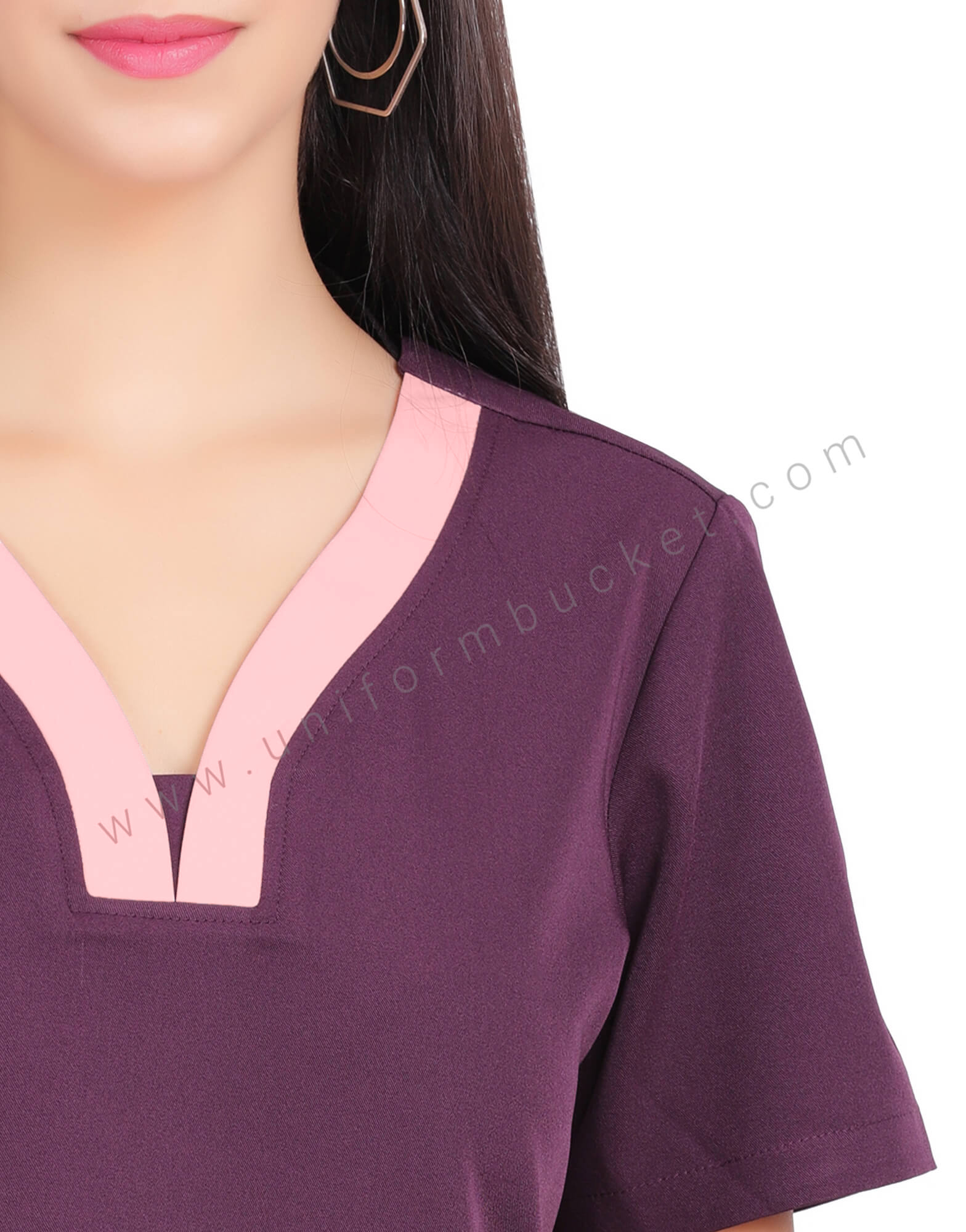 Wine Color Top for Women With Stylish Neck thumbnail 5