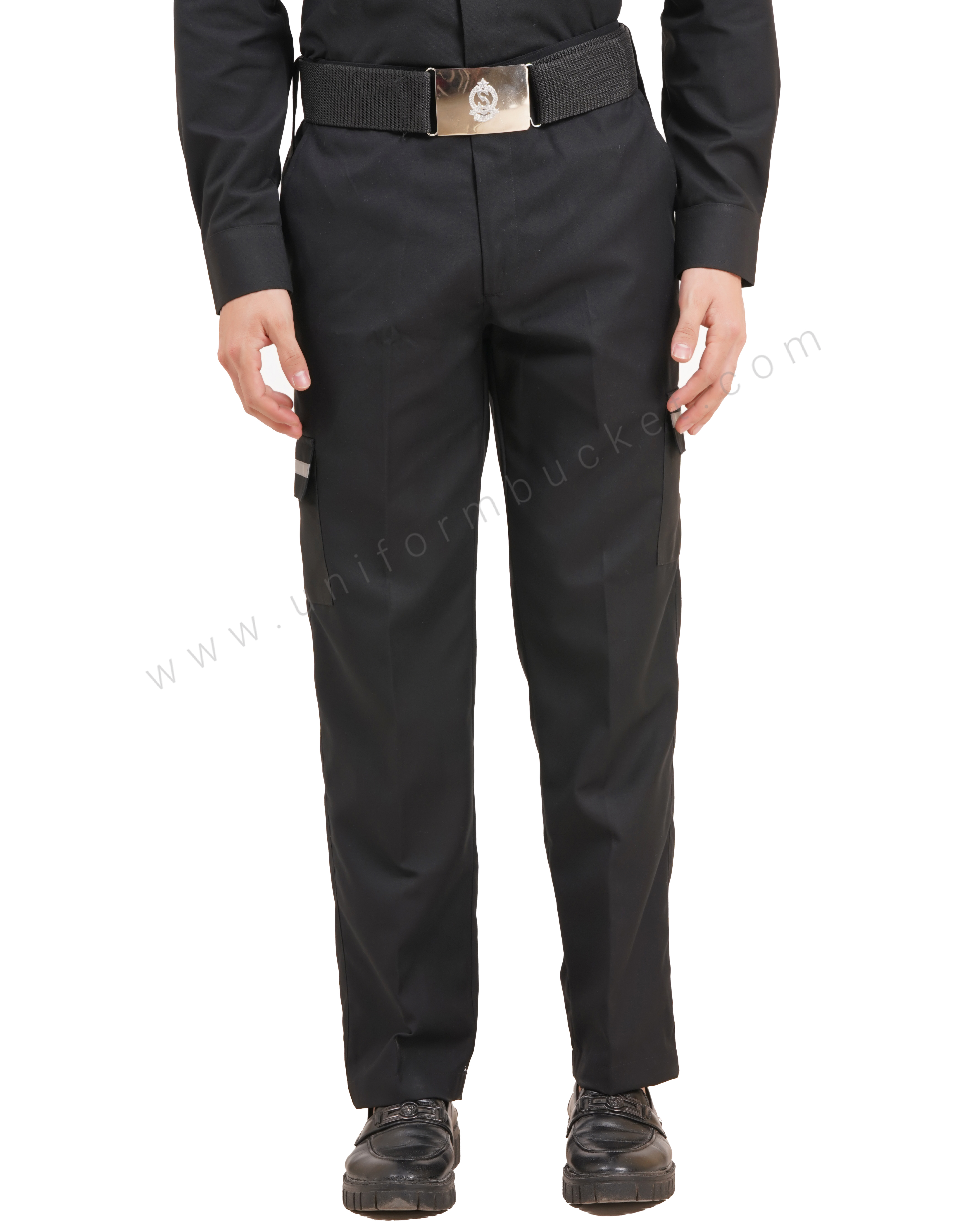 male black  Security Guard trouser with three loops view 1