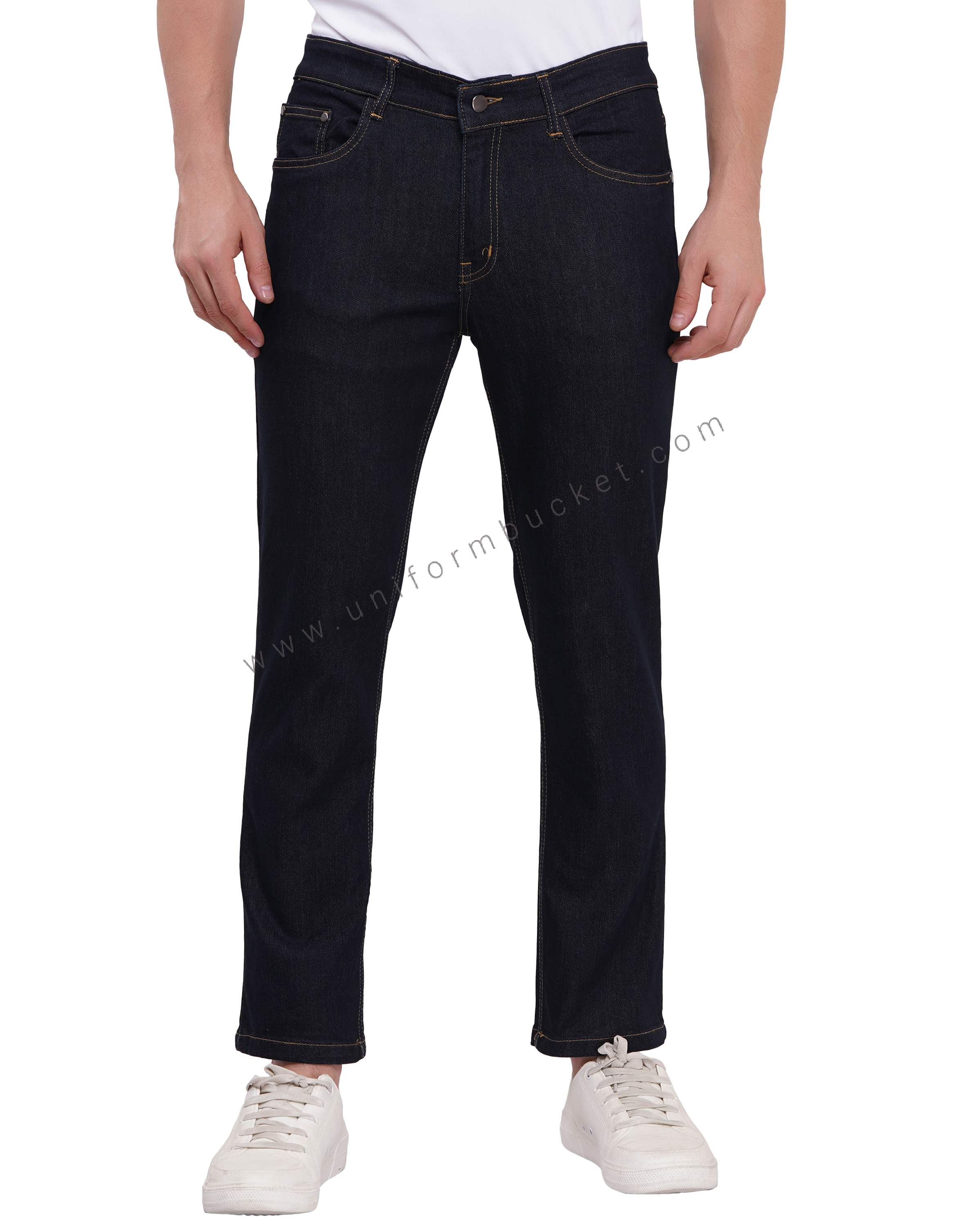 MALE DARK NAVY BLUE DENIM  WITH FRONT TWO POCKET & BACK TWO POCKET view 1
