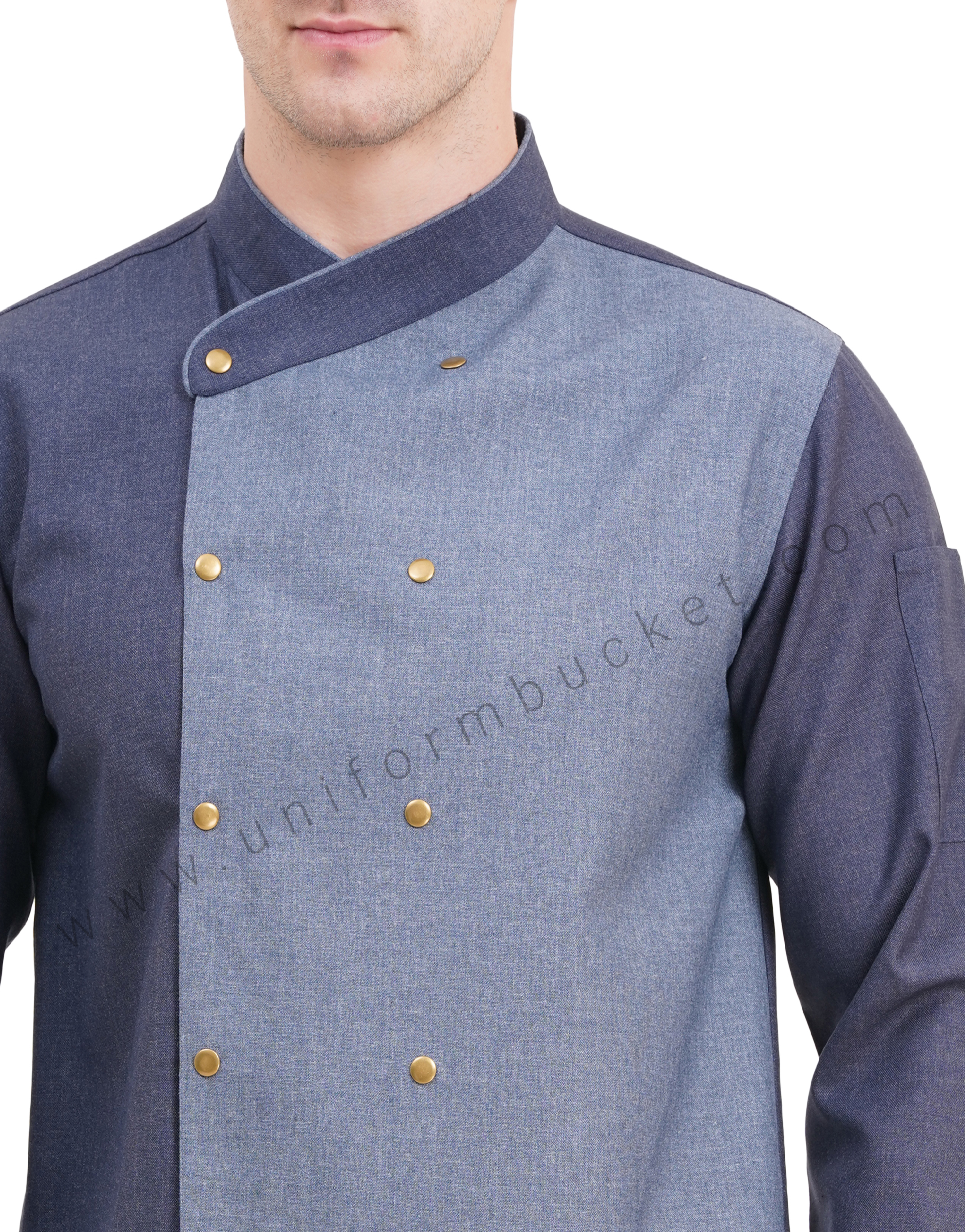 Male Executive Designer Chef Coat In Two Color With Tich Button thumbnail 5