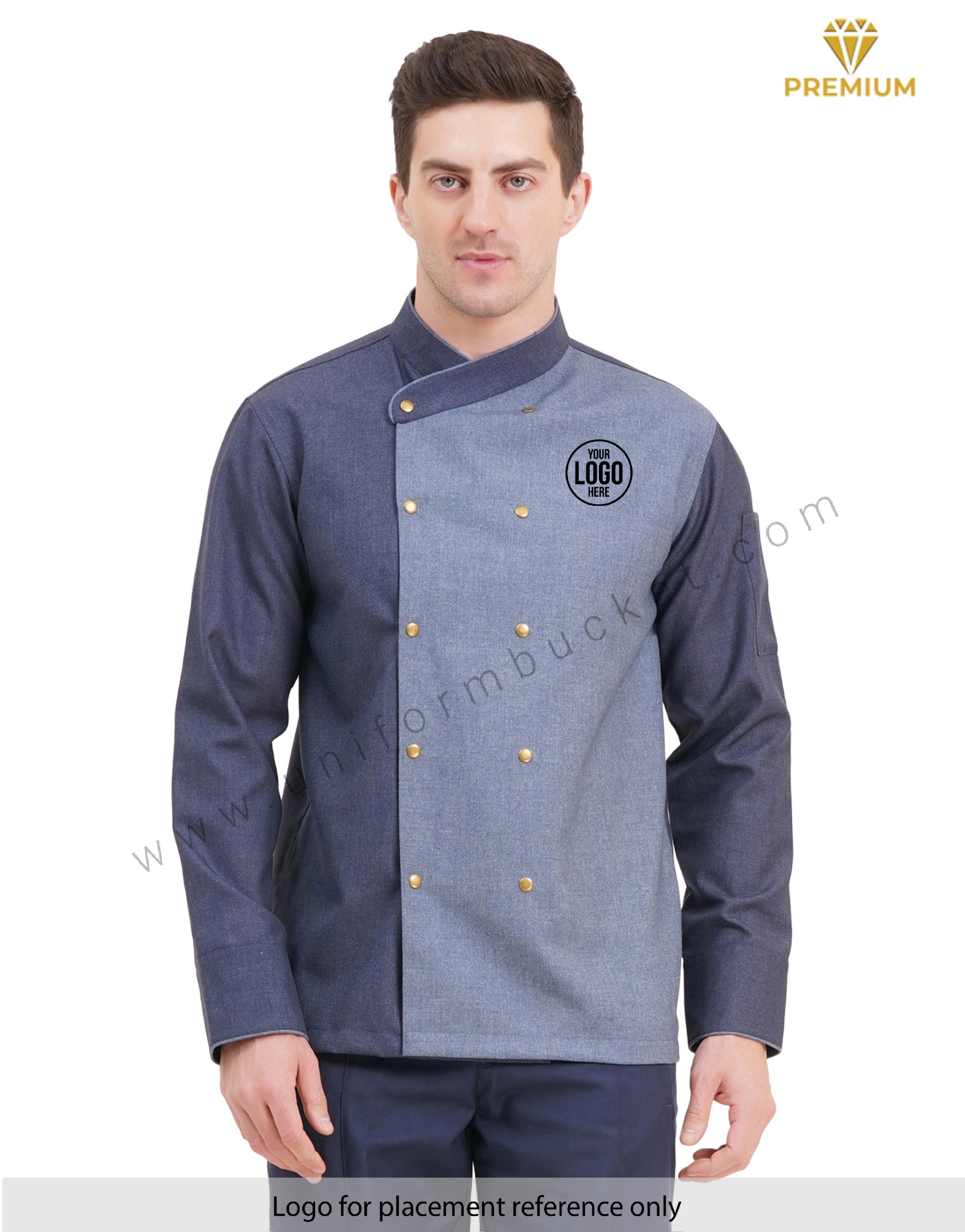 Male Executive Designer Chef Coat In Two Color With Tich Button thumbnail 8