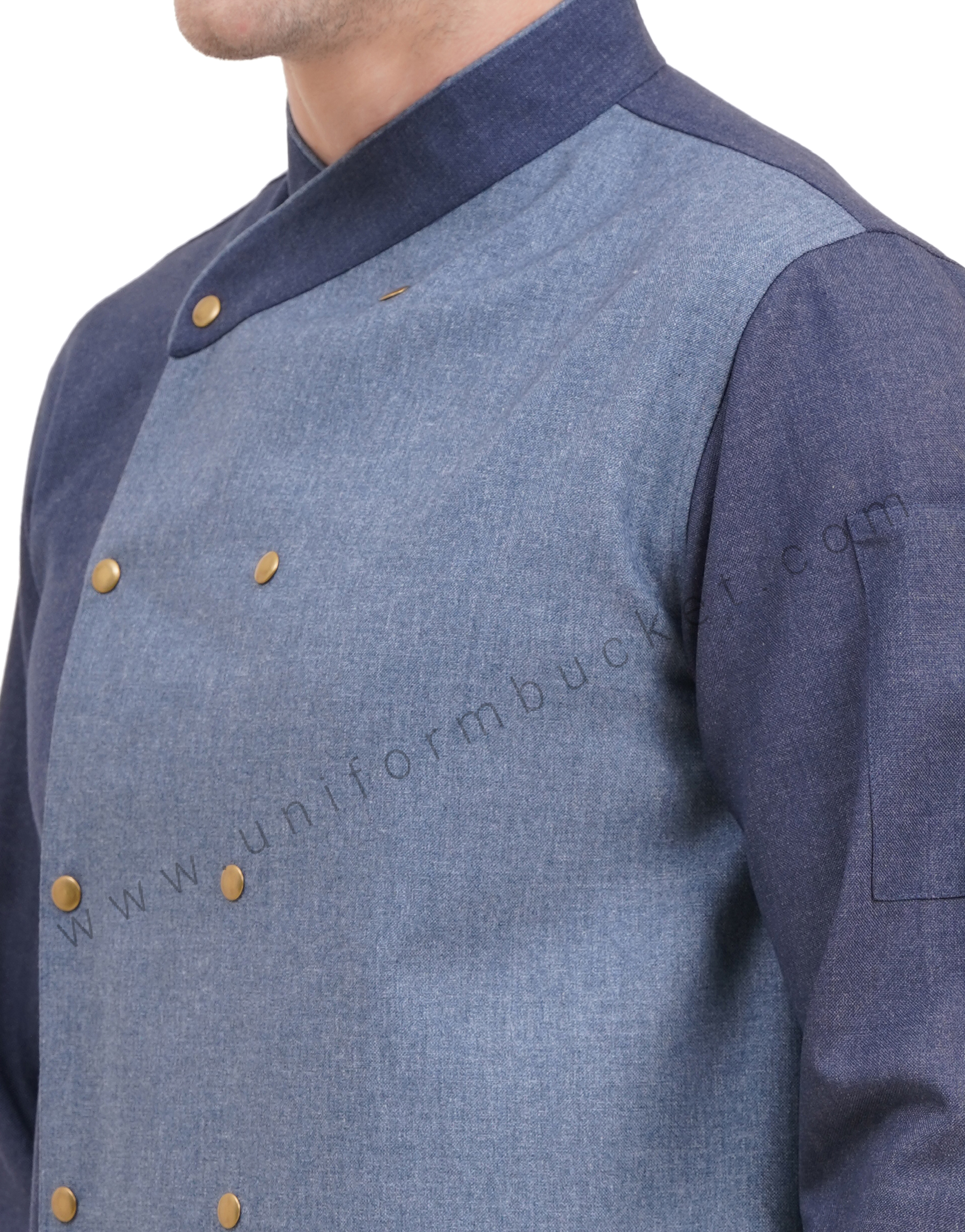 Male Executive Designer Chef Coat In Two Color With Tich Button thumbnail 7