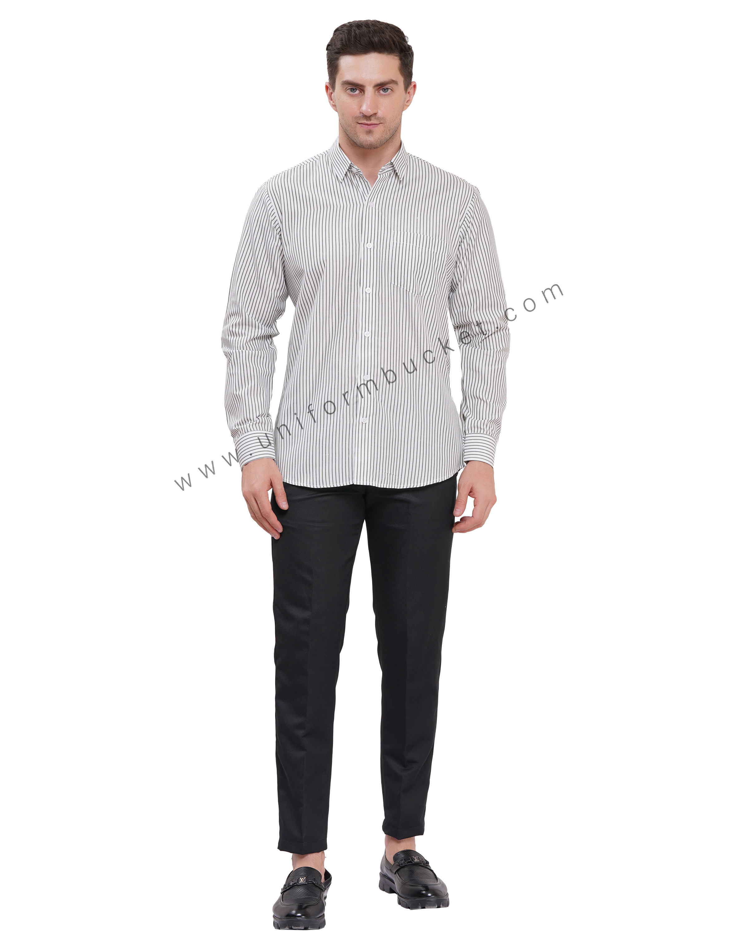 MALE FORMAL SHIRT WITH DARK GREEN LINING IN FULL SLEEVE thumbnail 2