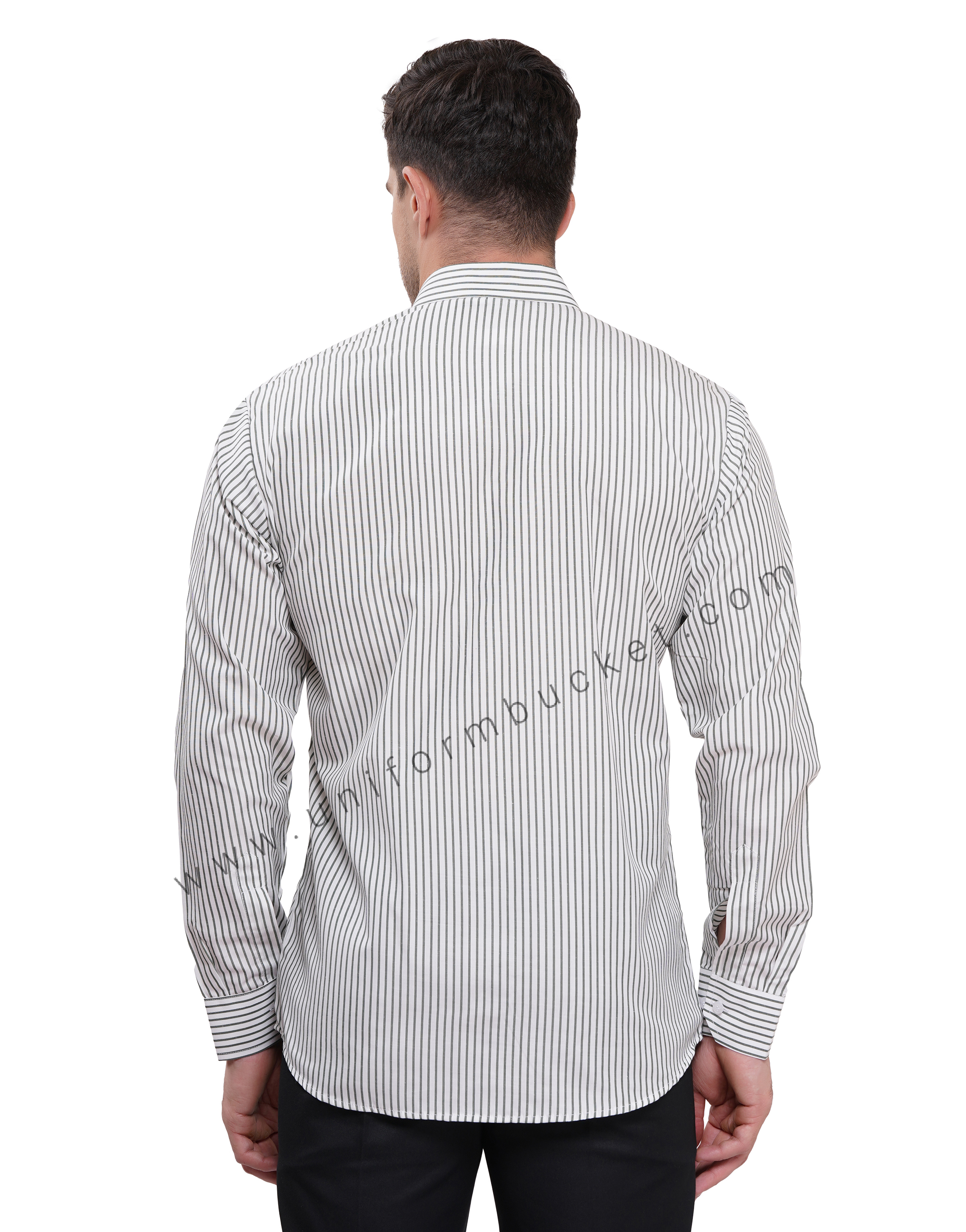 MALE FORMAL SHIRT WITH DARK GREEN LINING IN FULL SLEEVE thumbnail 5